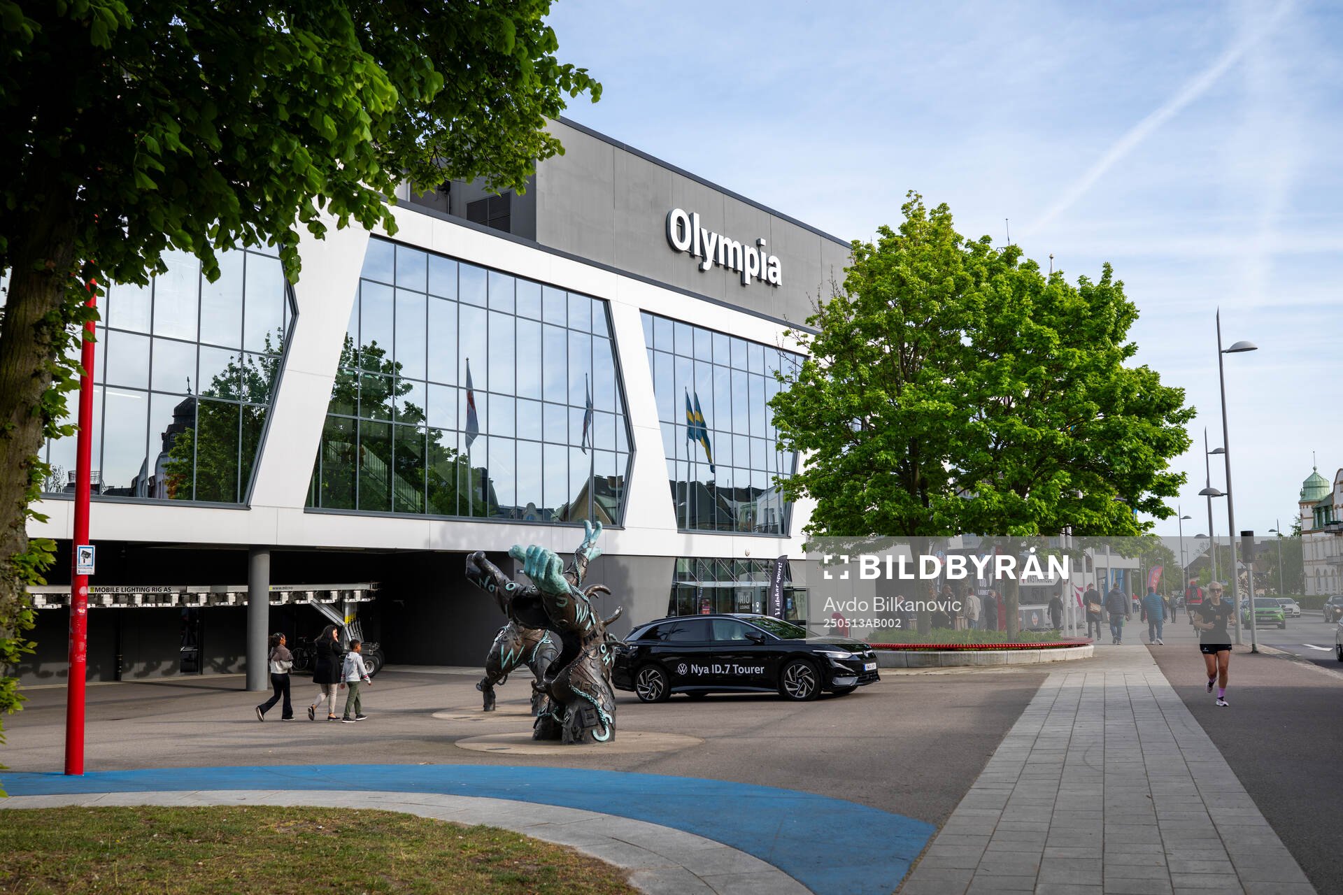 Olympia inför fotbollsmatchen i Superettan mellan Helsingborg och Brage den 13 maj 2025 i Helsingborg. 