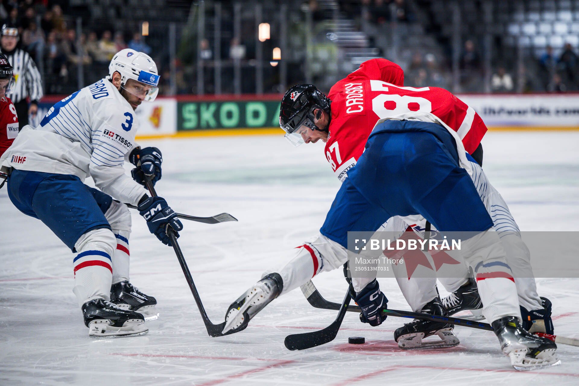 Charles Bertrand of France and Sidney Crosby of Canada