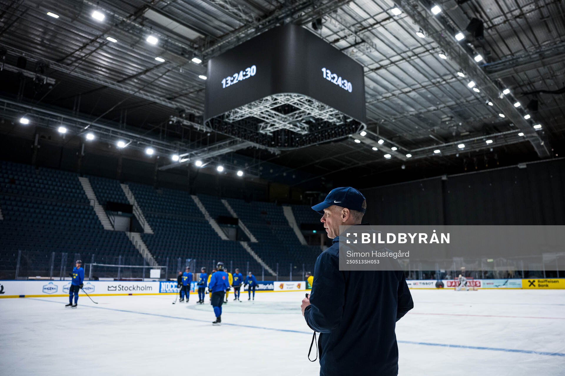 Assistant coach Nicklas Rahm of Sweden at a practice session