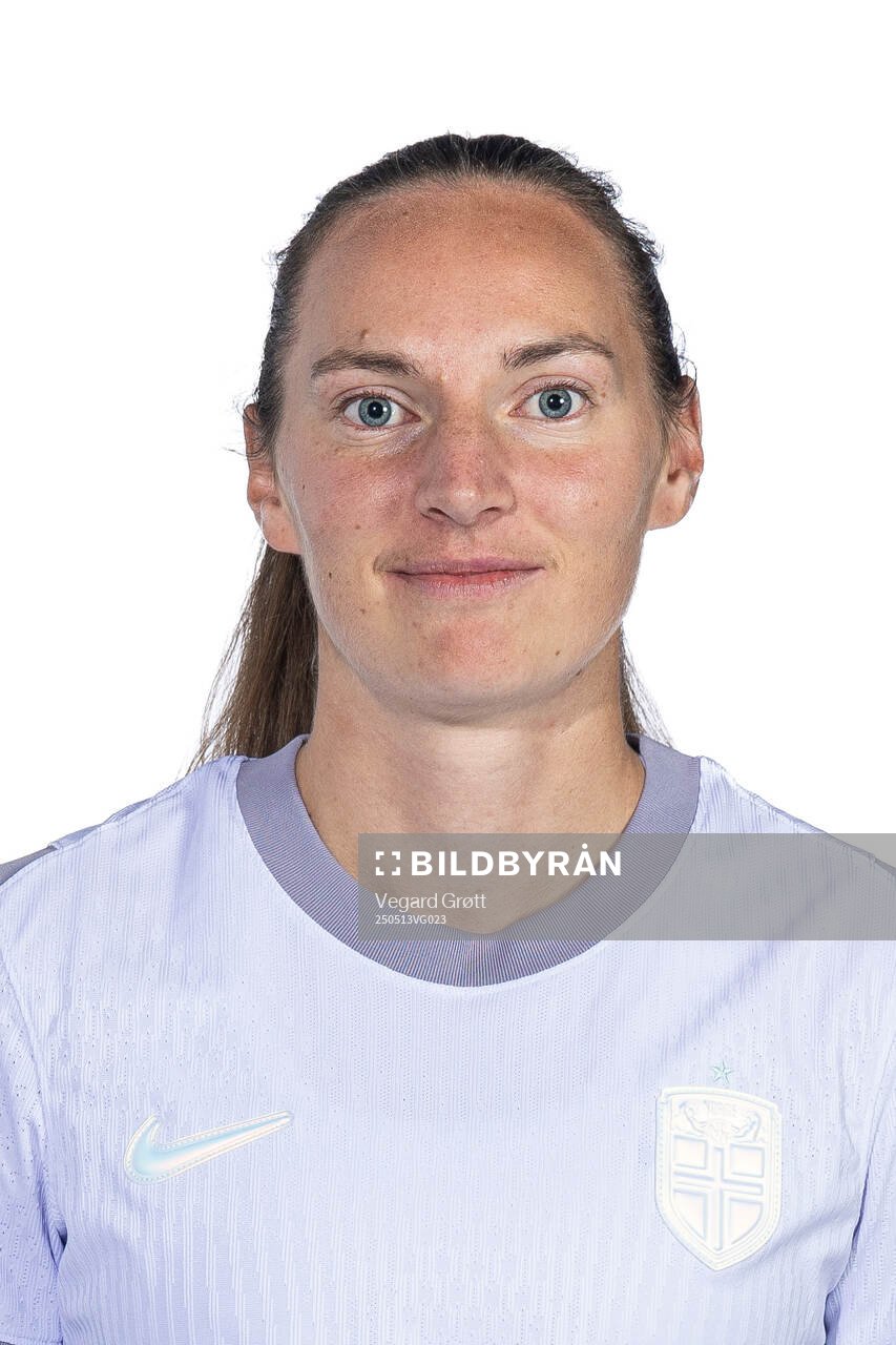 Marit Bratberg Lund of the Norwegian women's national football team poses for a portrait on February 18, 2025 in Toulouse. 