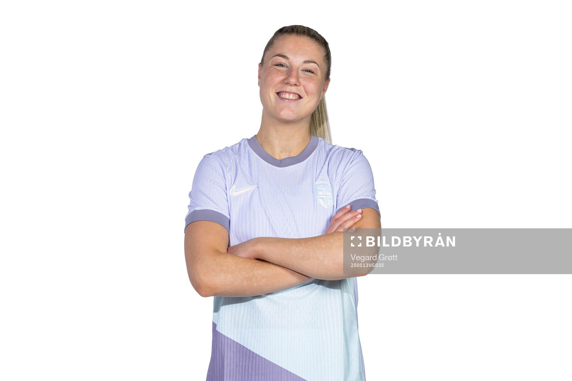 Sophie Román Haug of the Norwegian women's national football team poses for a portrait on February 18, 2025 in Toulouse. 