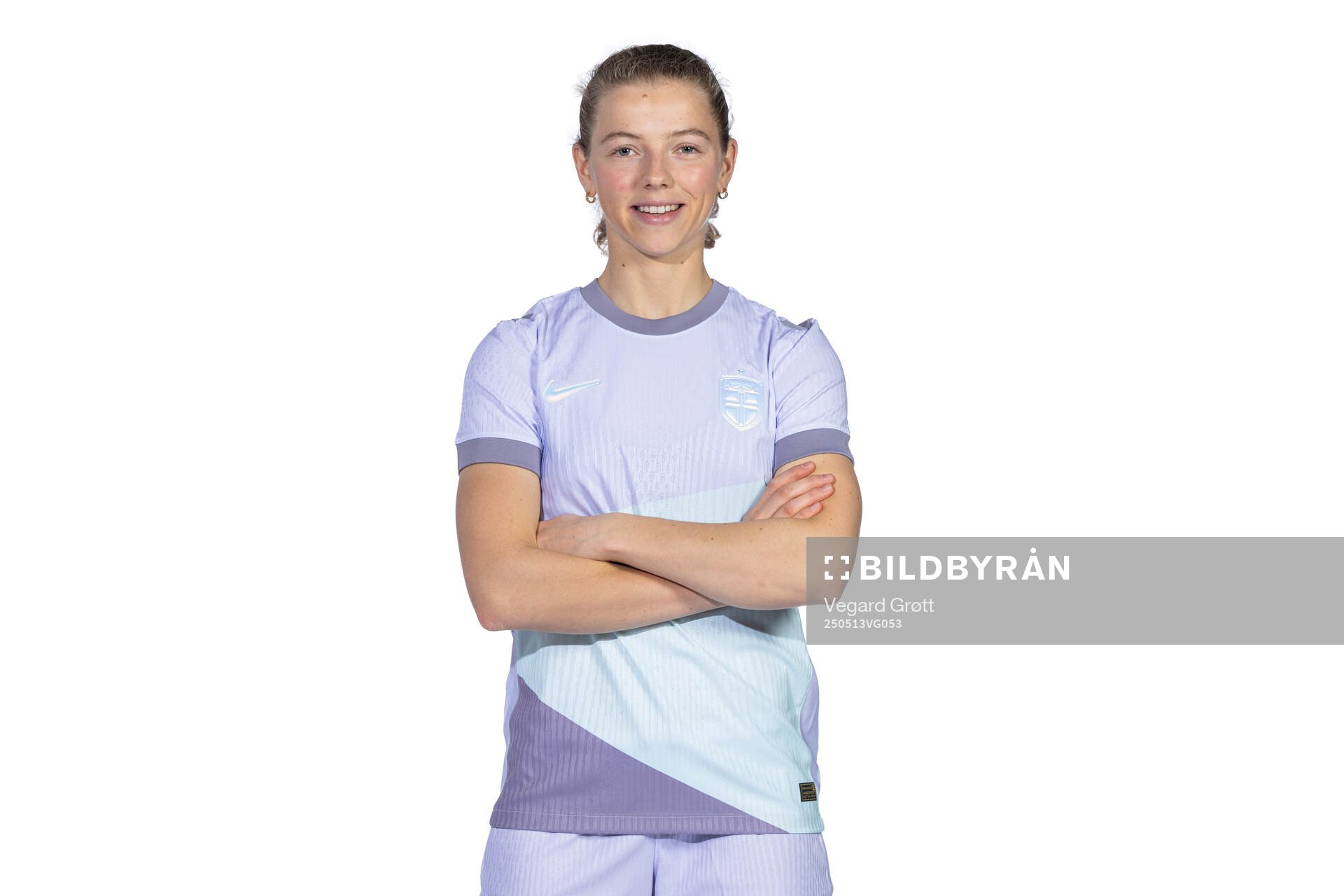 Justine Kielland of the Norwegian women's national football team poses for a portrait on February 18, 2025 in Toulouse. 