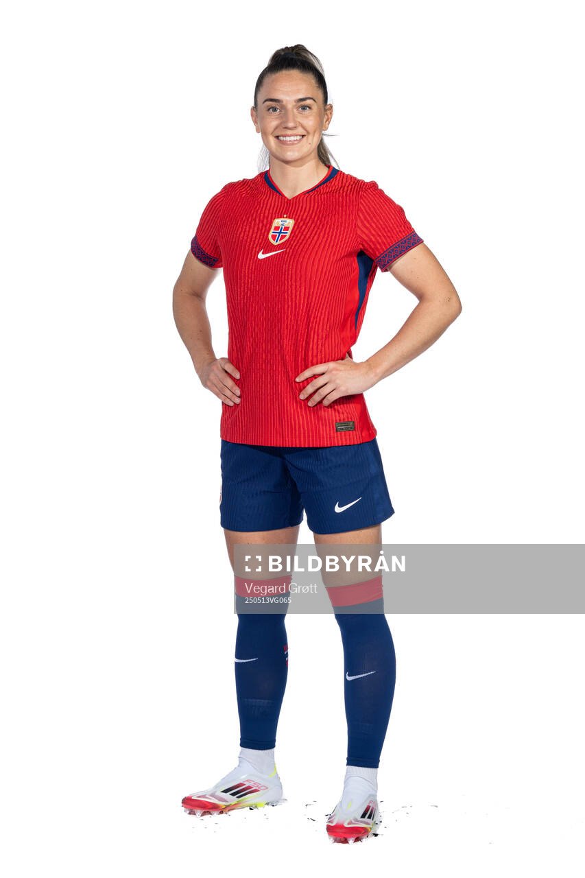 Vilde Bøe Risa of the Norwegian women's national football team poses for a portrait on February 18, 2025 in Toulouse. 