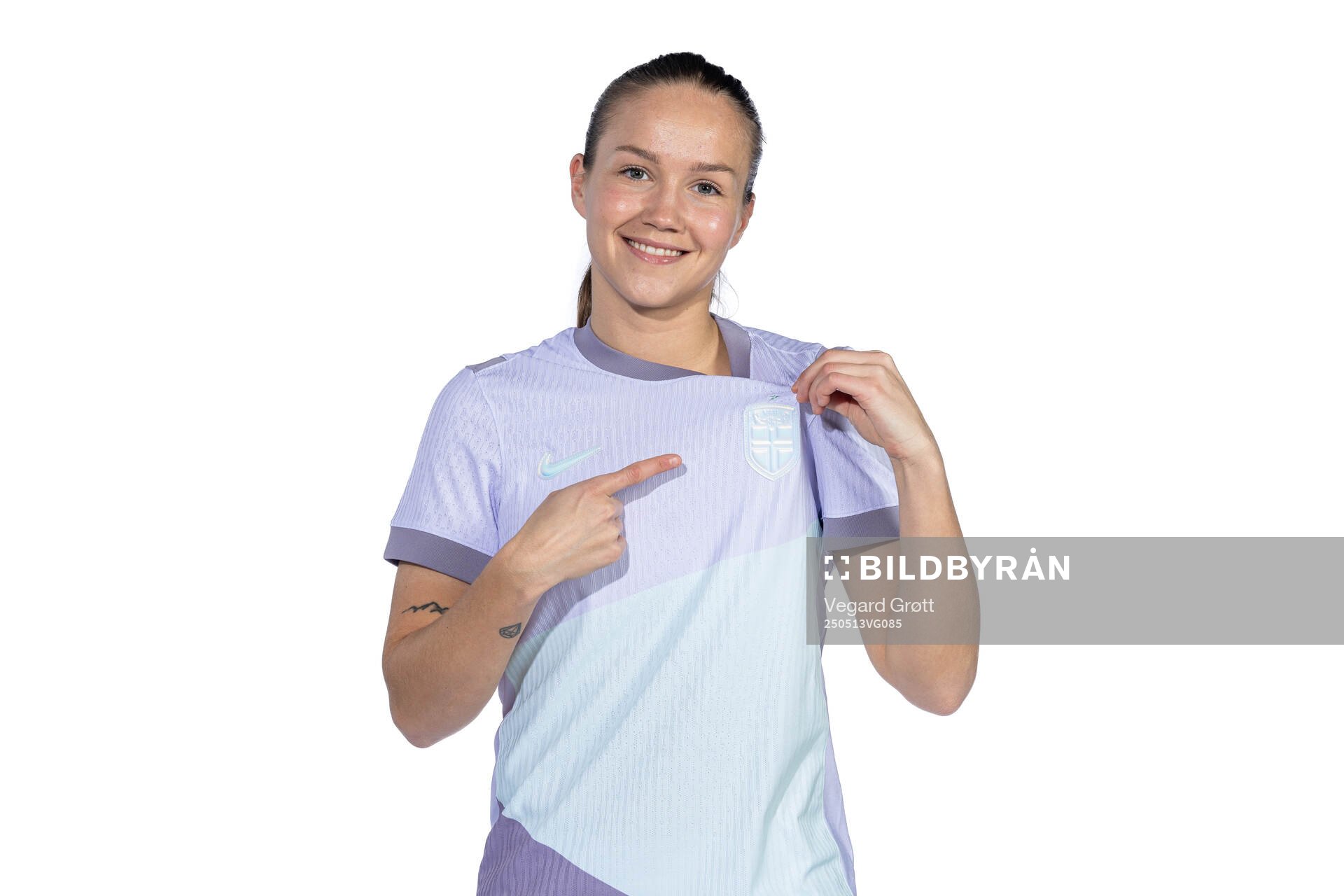 Guro Reiten of the Norwegian women's national football team poses for a portrait on February 18, 2025 in Toulouse. 