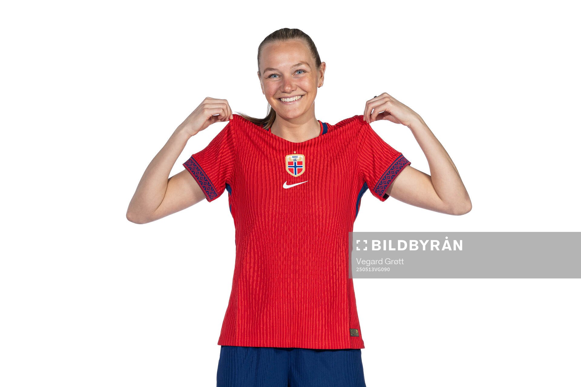 Frida Maanum of the Norwegian women's national football team poses for a portrait on February 18, 2025 in Toulouse. 