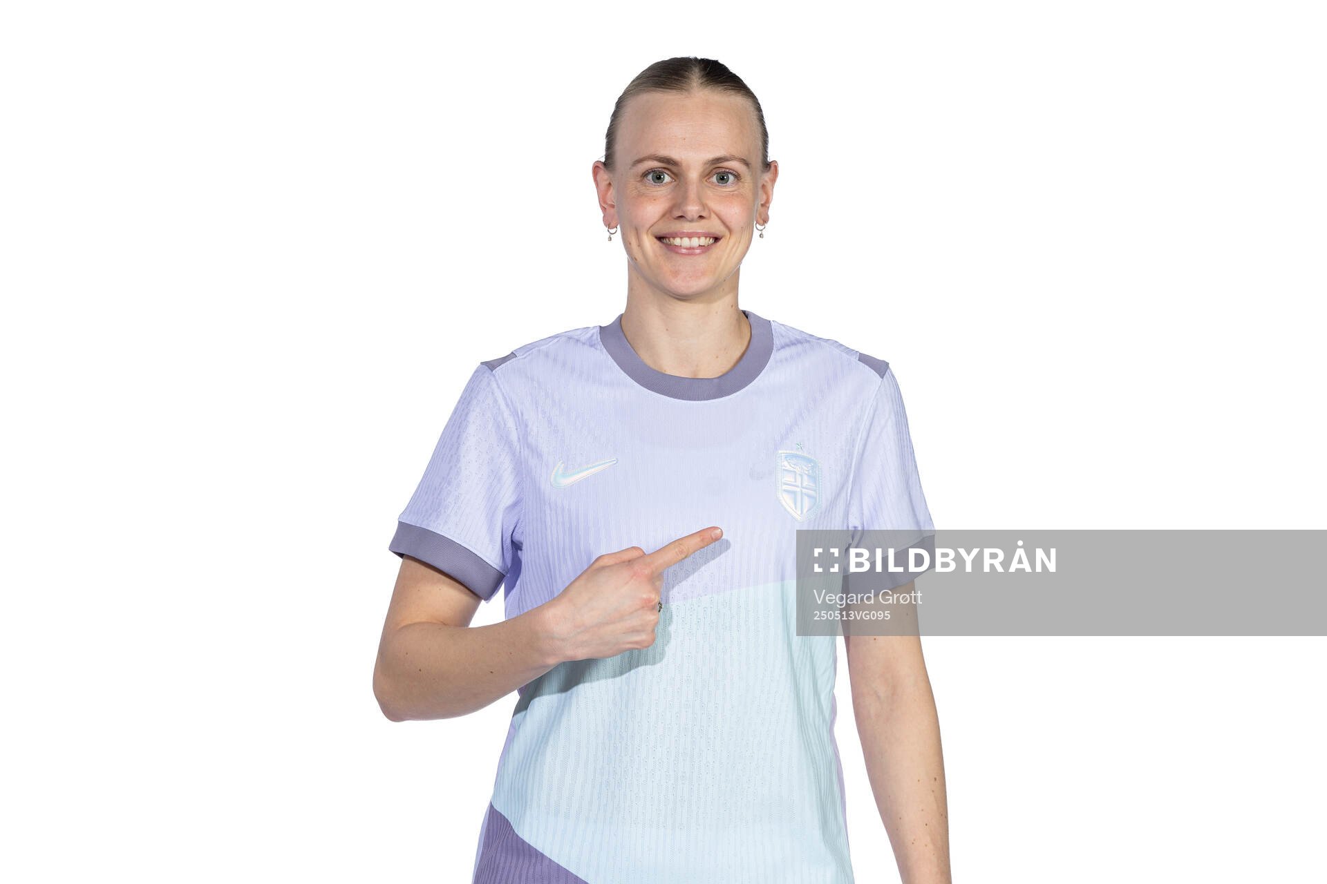 Karina Sævik of the Norwegian women's national football team poses for a portrait on February 18, 2025 in Toulouse. 