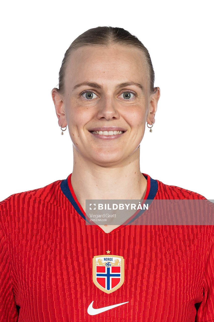 Karina Sævik of the Norwegian women's national football team poses for a portrait on February 18, 2025 in Toulouse. 