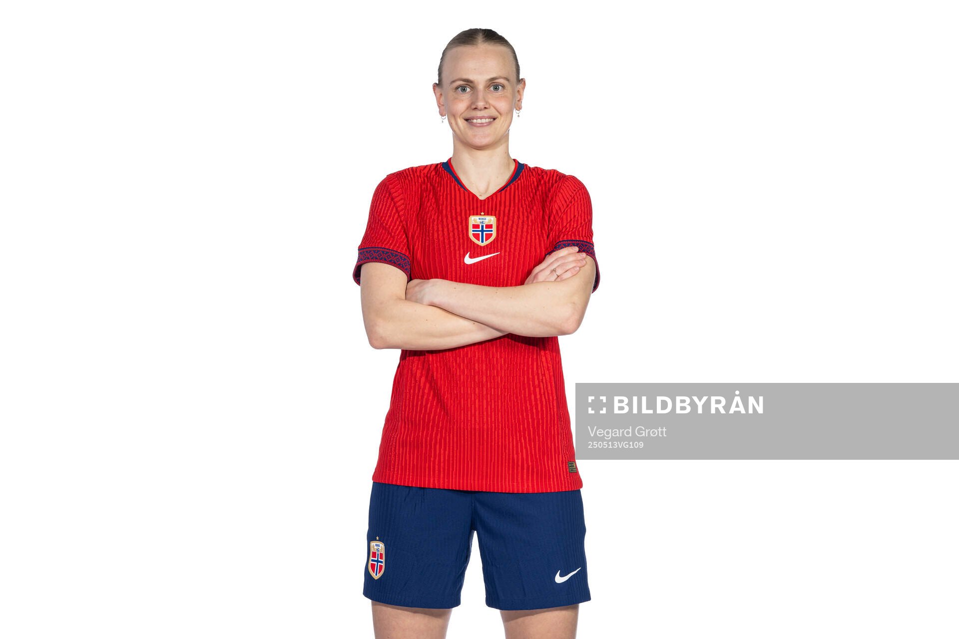 Karina Sævik of the Norwegian women's national football team poses for a portrait on February 18, 2025 in Toulouse. 