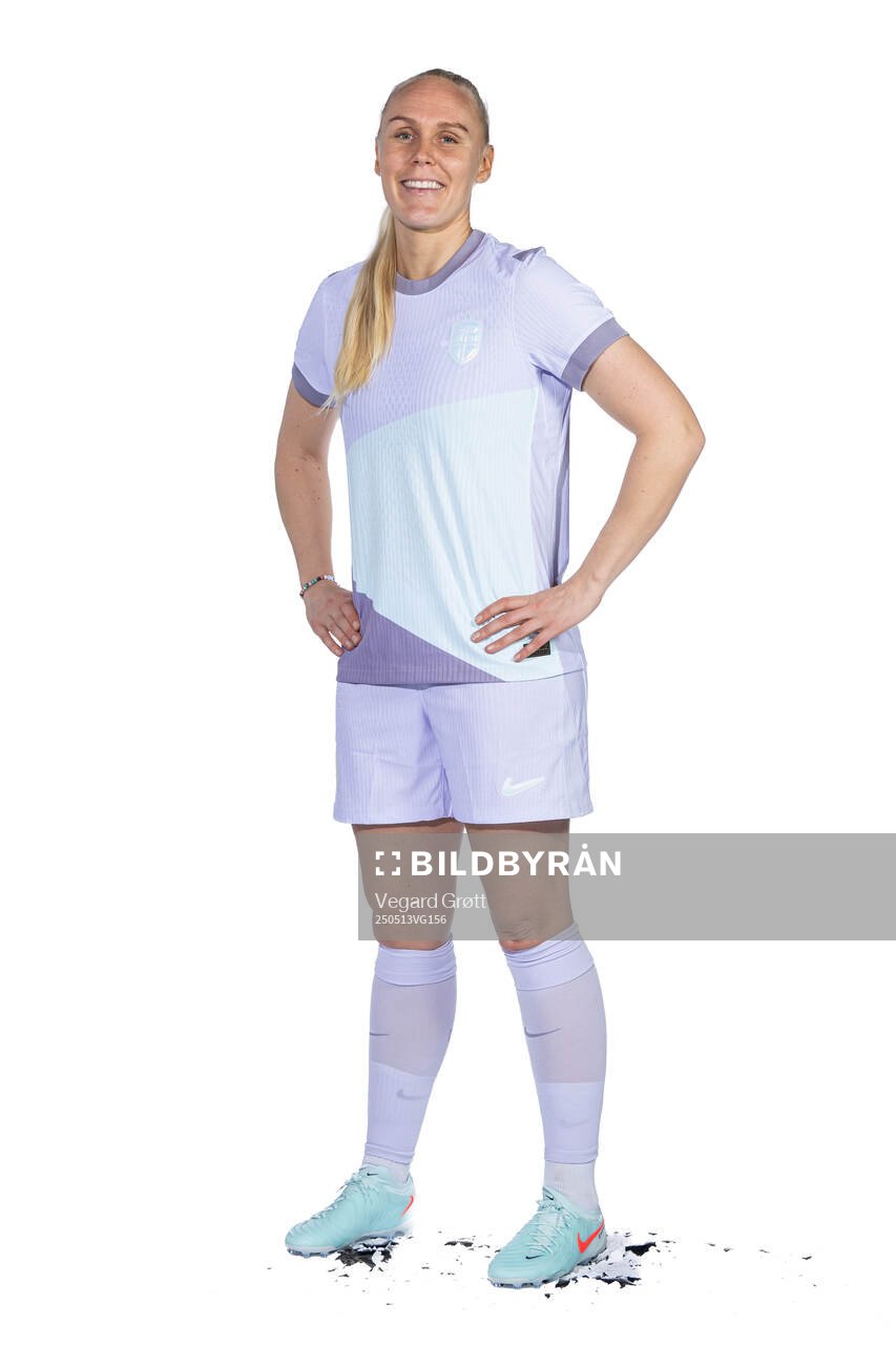 Maria Thorisdottir of the Norwegian women's national football team poses for a portrait on February 18, 2025 in Toulouse. 