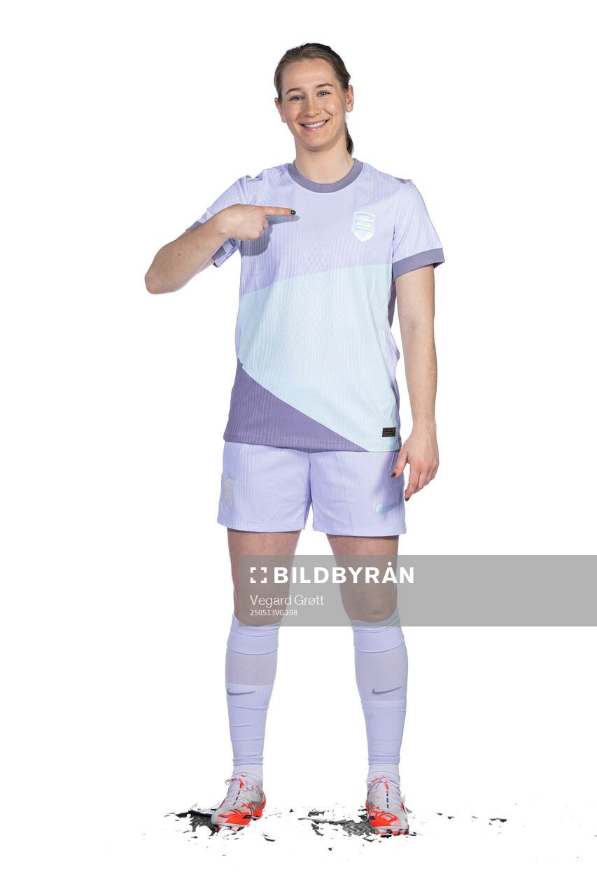 Elisabeth Terland of the Norwegian women's national football team poses for a portrait on February 18, 2025 in Toulouse. 