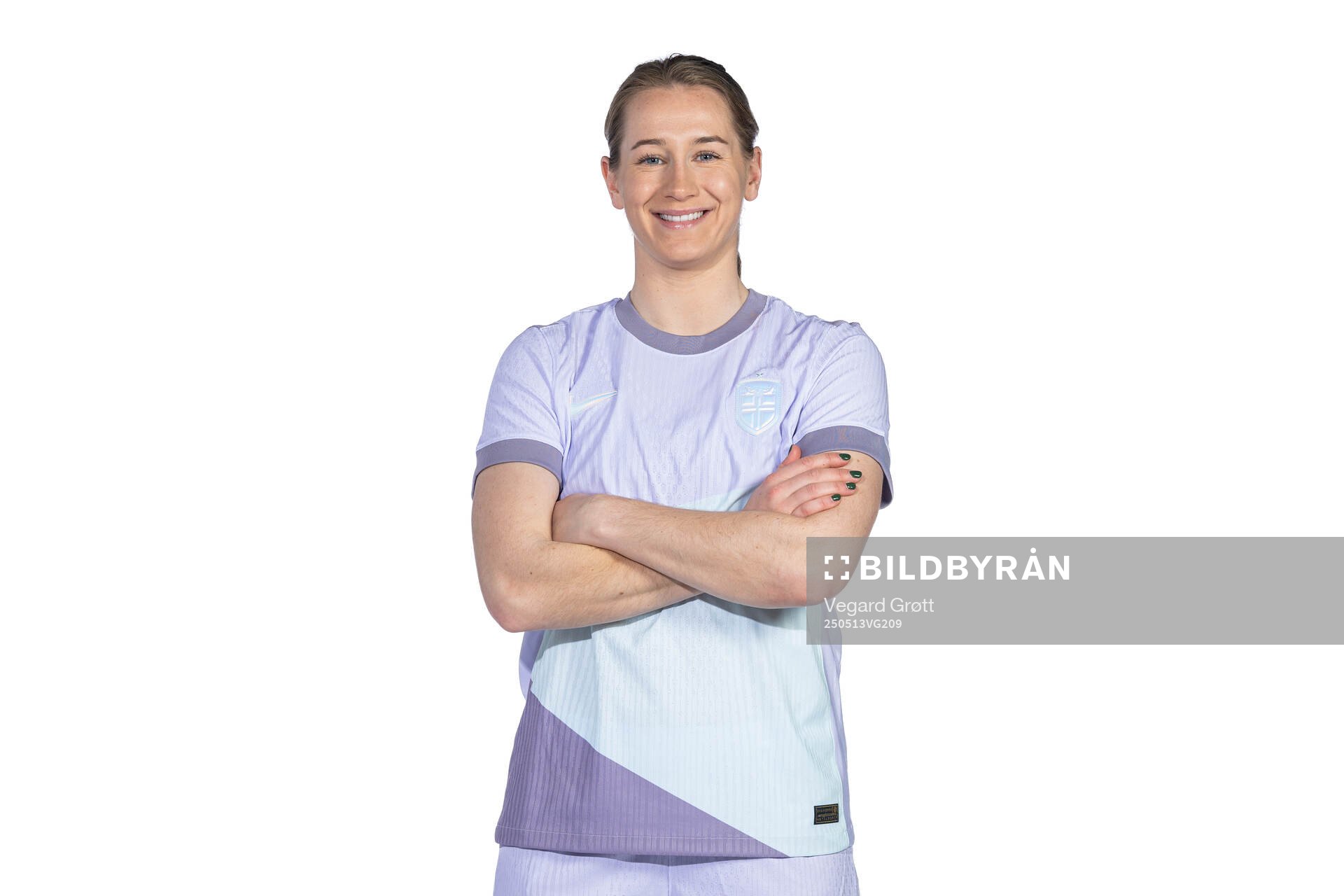 Elisabeth Terland of the Norwegian women's national football team poses for a portrait on February 18, 2025 in Toulouse. 