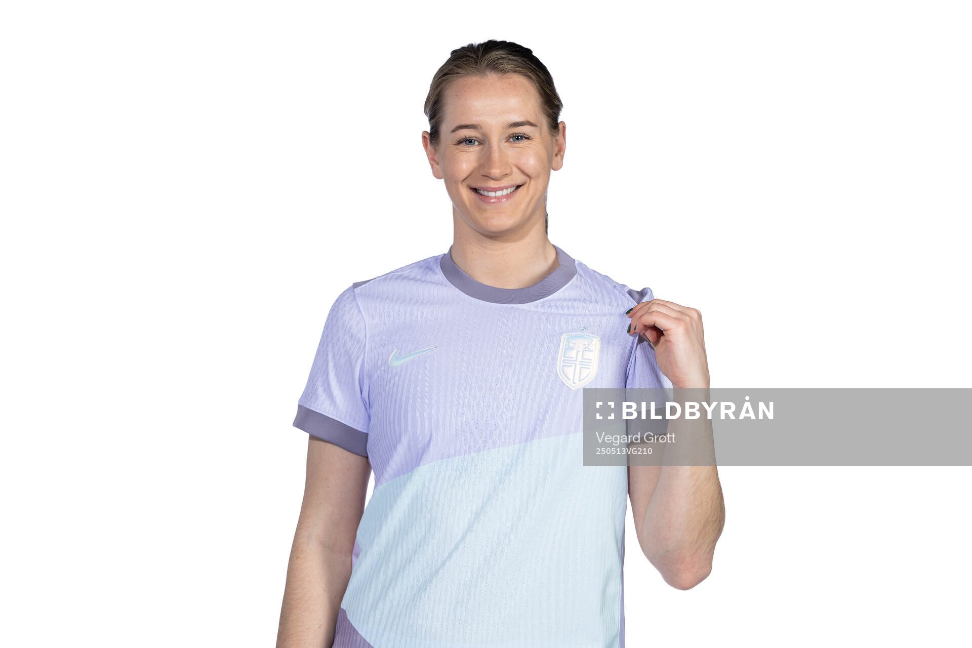 Elisabeth Terland of the Norwegian women's national football team poses for a portrait on February 18, 2025 in Toulouse. 