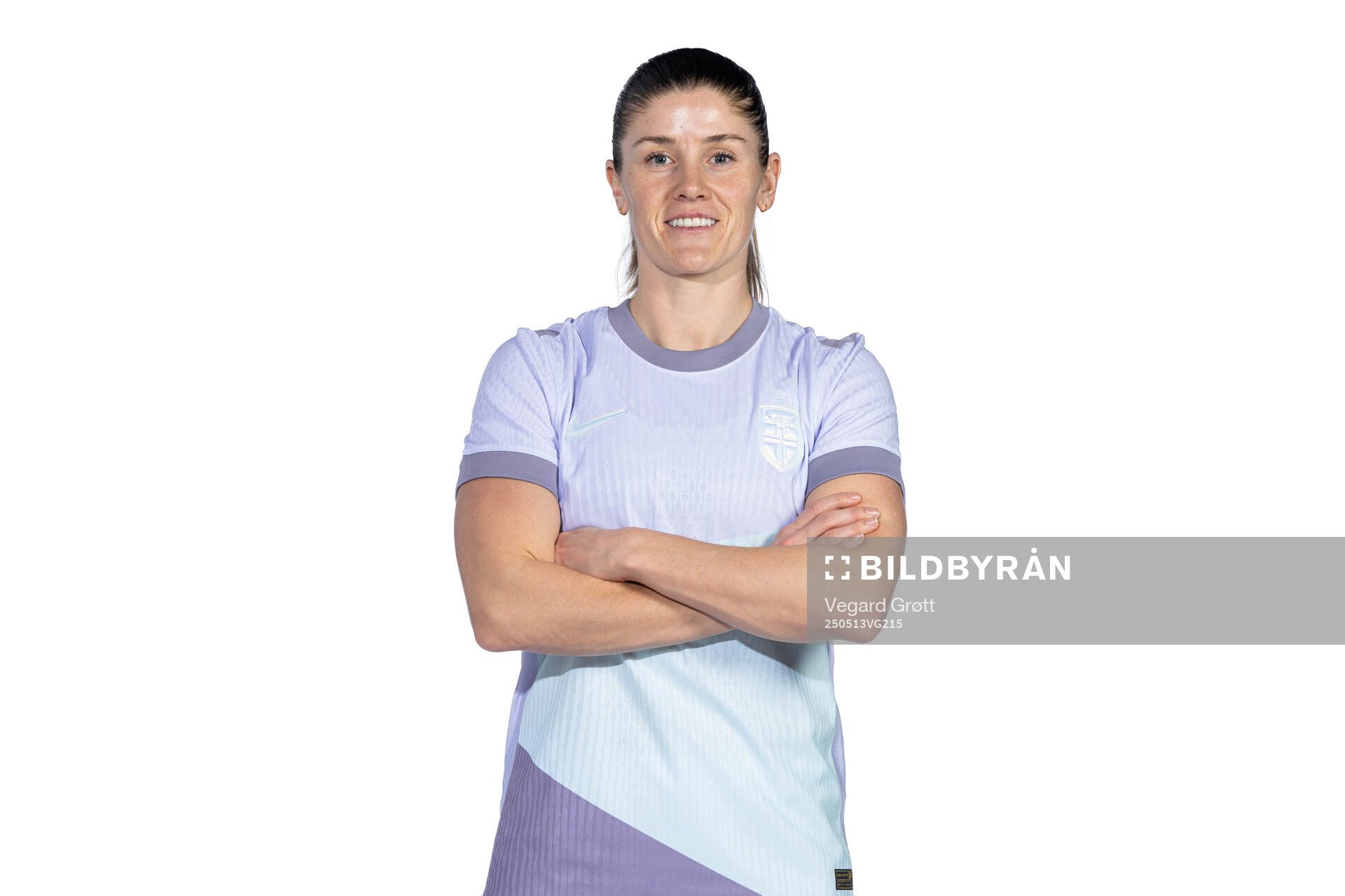 Maren Mjelde of the Norwegian women's national football team poses for a portrait on February 18, 2025 in Toulouse. 