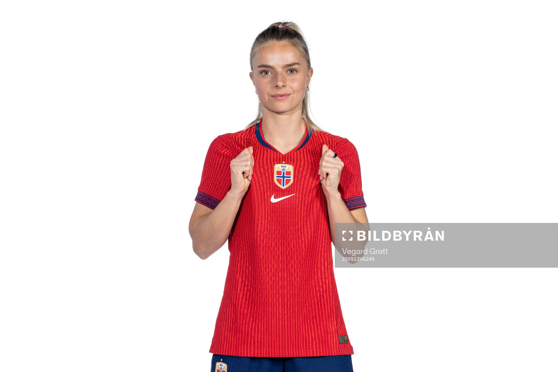 Emilie Woldvik of the Norwegian women's national football team poses for a portrait on February 18, 2025 in Toulouse. 