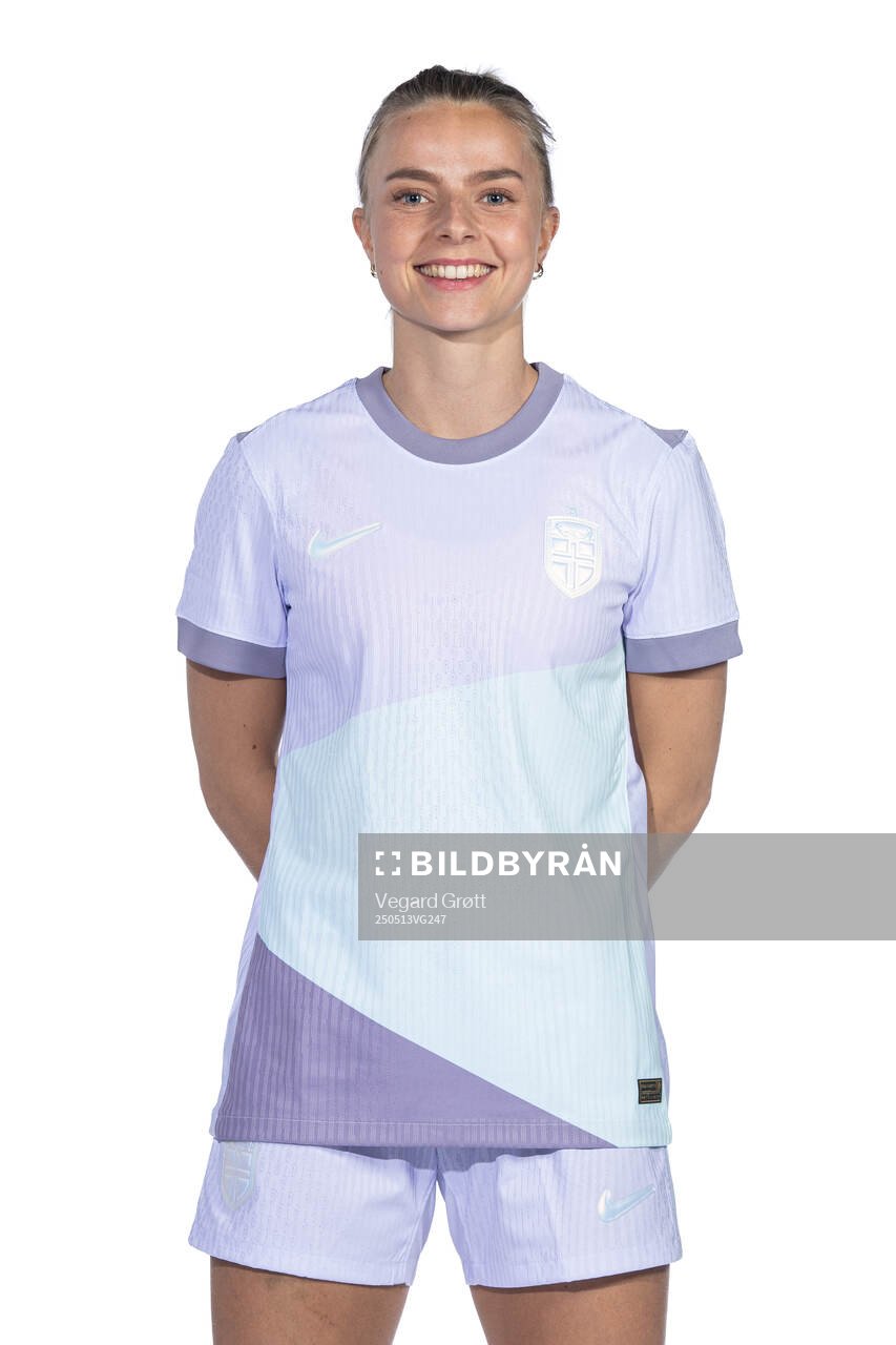 Emilie Woldvik of the Norwegian women's national football team poses for a portrait on February 18, 2025 in Toulouse. 