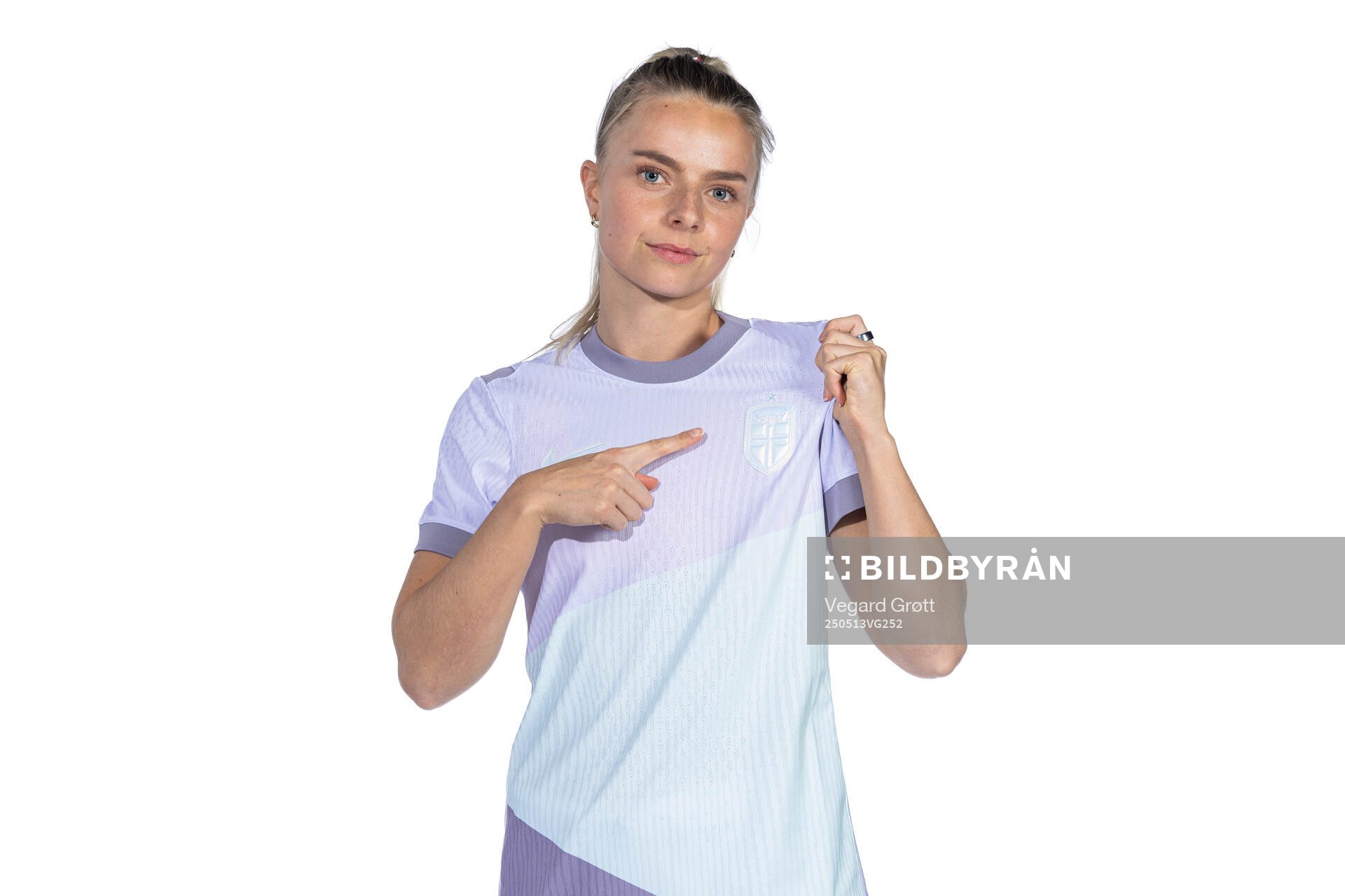 Emilie Woldvik of the Norwegian women's national football team poses for a portrait on February 18, 2025 in Toulouse. 