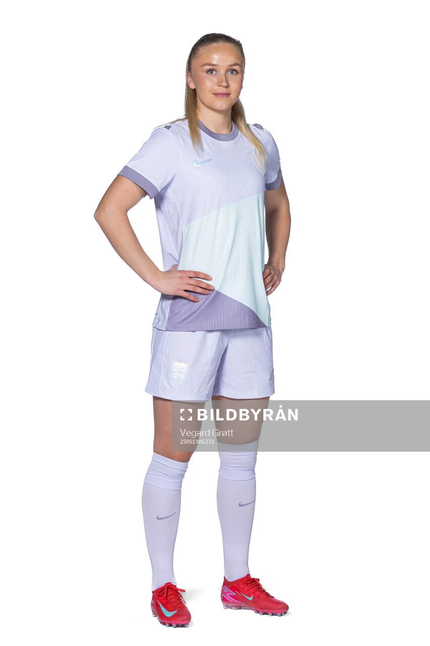 Anna Jøsendal of the Norwegian women's national football team poses for a portrait on April 6, 2025 in Oslo. 