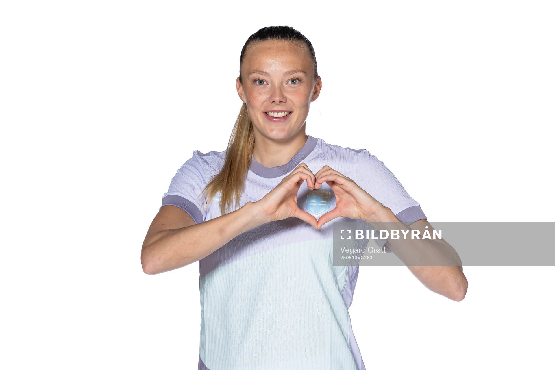 Synne Sofie Kinden Jensen of the Norwegian women's national football team poses for a portrait on April 6, 2025 in Oslo. 