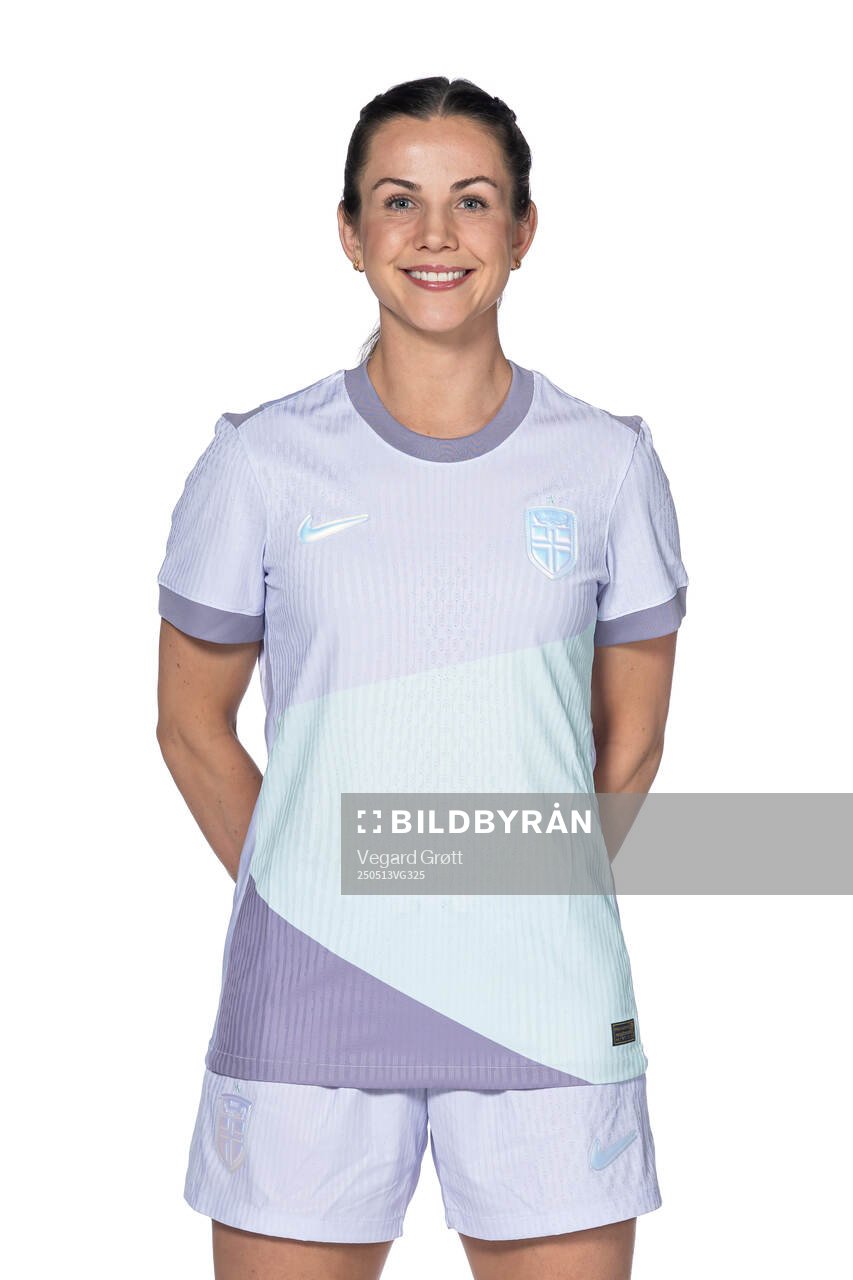Tuva Hansen of the Norwegian women's national football team poses for a portrait on April 6, 2025 in Oslo. 