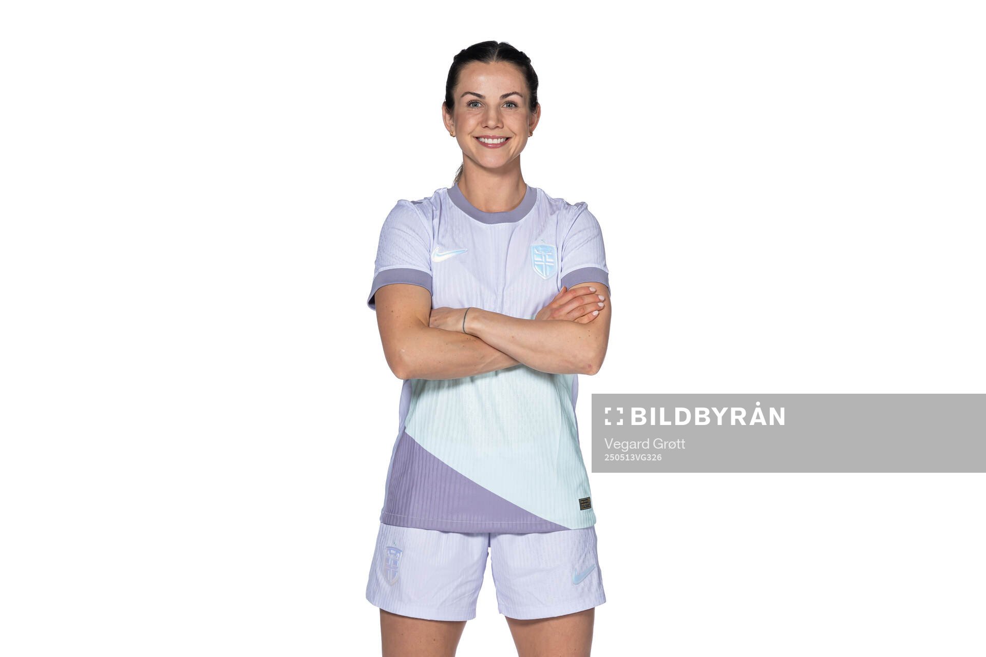 Tuva Hansen of the Norwegian women's national football team poses for a portrait on April 6, 2025 in Oslo. 