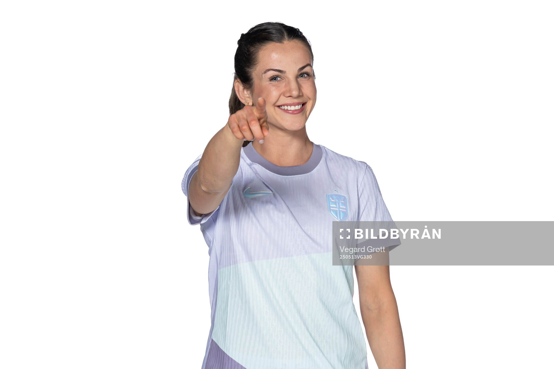Tuva Hansen of the Norwegian women's national football team poses for a portrait on April 6, 2025 in Oslo. 