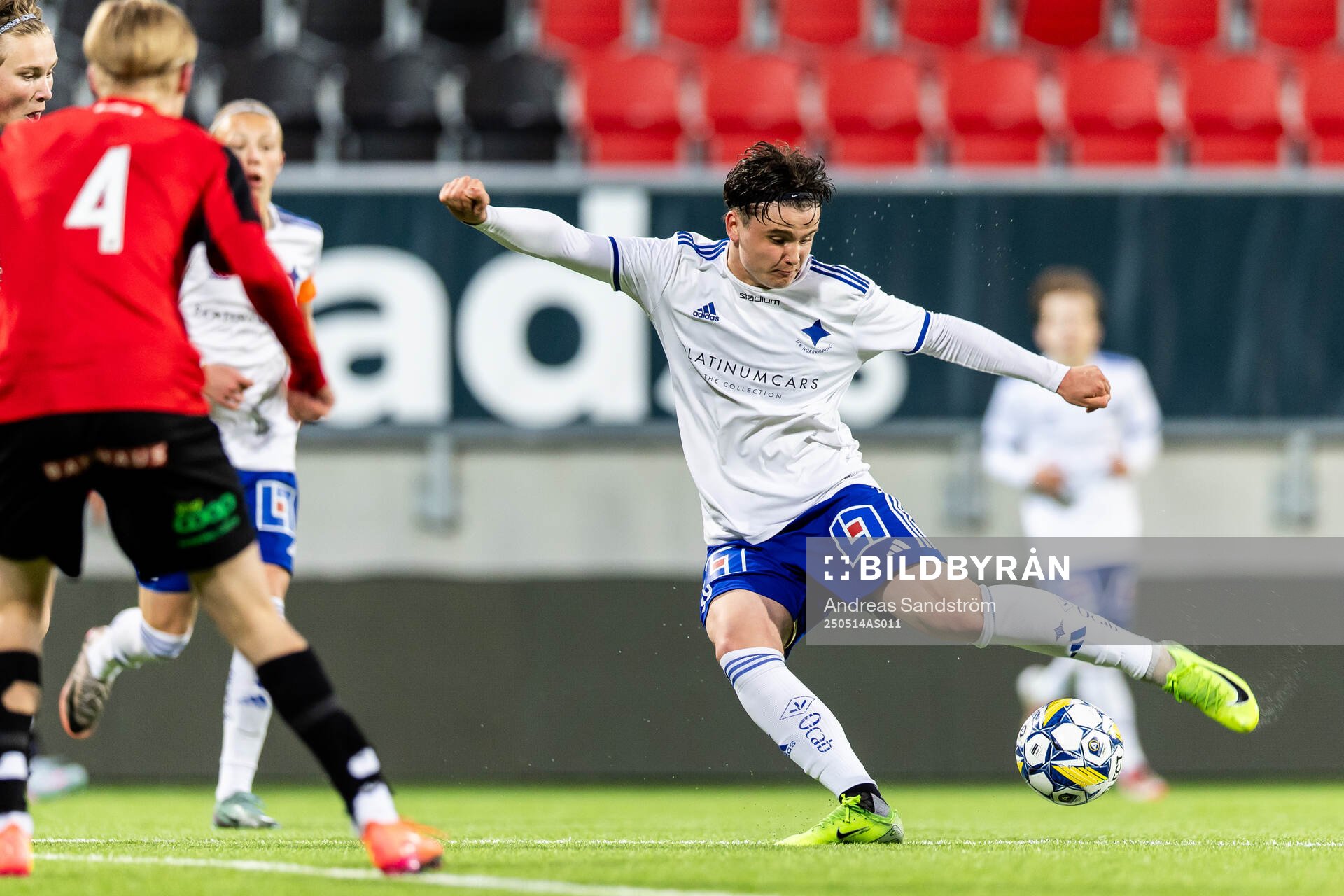 IFK Norrköpings William Bergman under finalen i ligacupen för P17 mellan Brommapojkarna och IFK Norrköping den 14 maj 2025 i Stockholm.