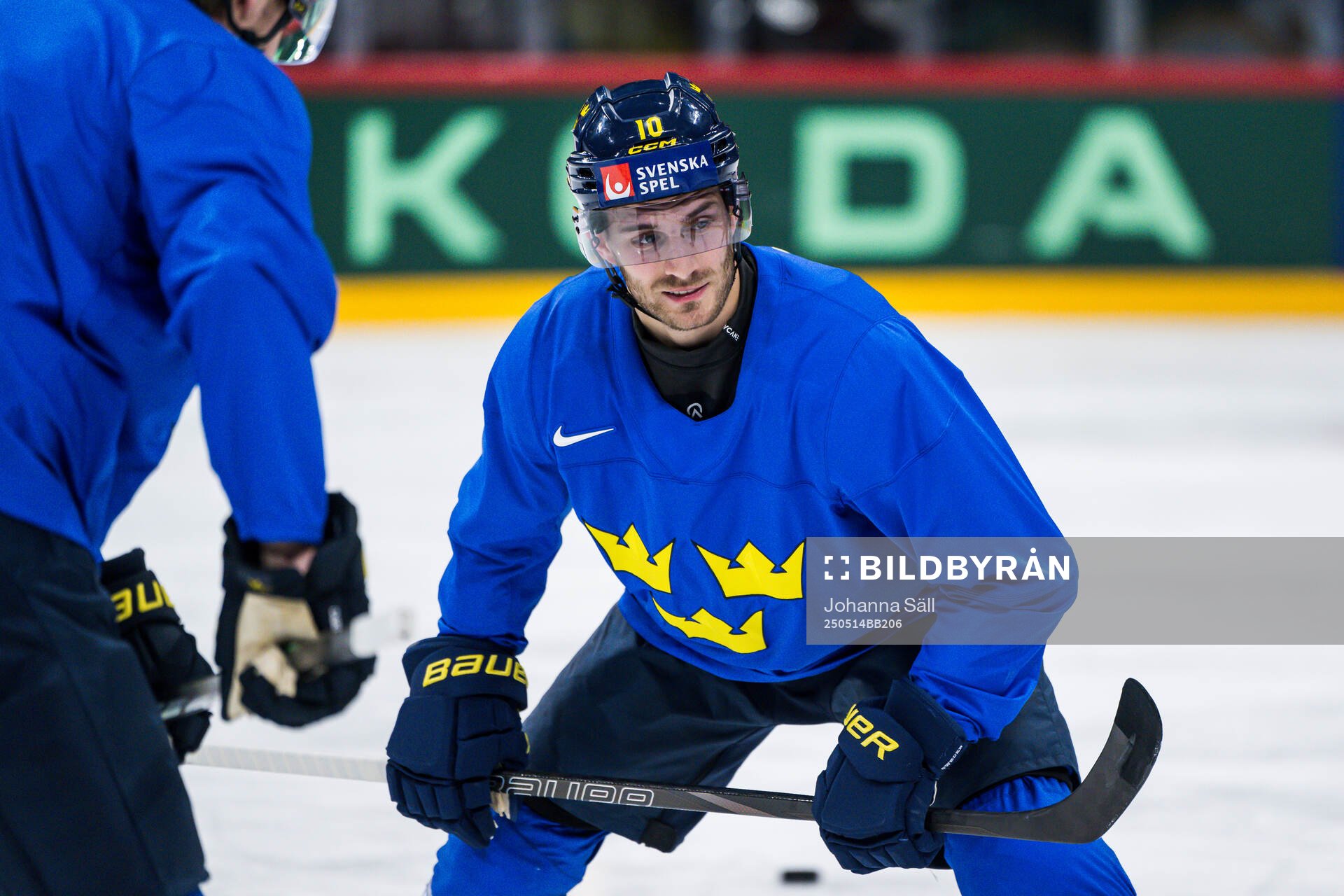 Alexander Wennberg of Sweden at a practice session