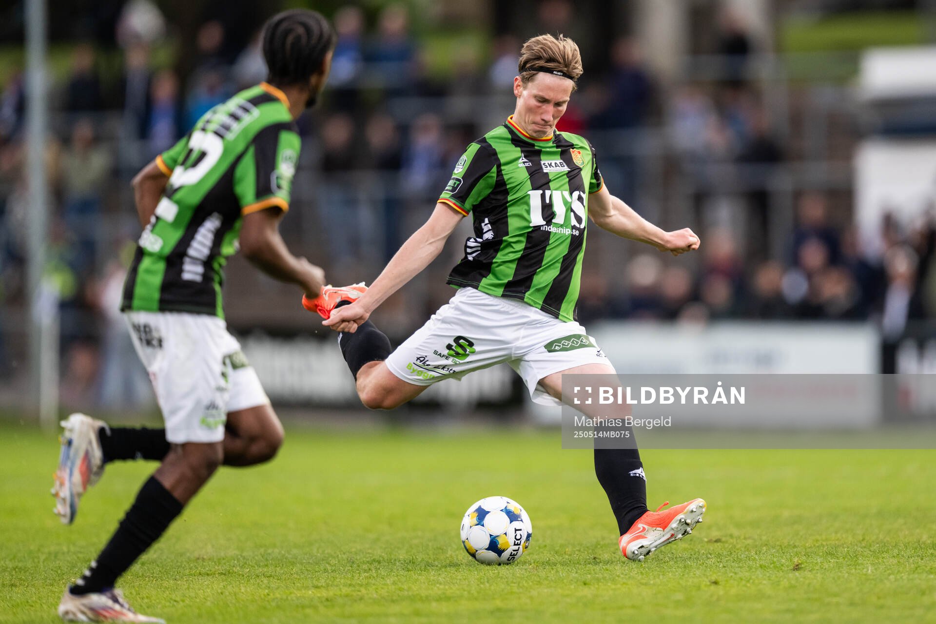 GAIS Robin Frej under fotbollsmatchen i Allsvenskan mellan Halmstad och GAIS den 14 maj 2025 i Halmstad. 