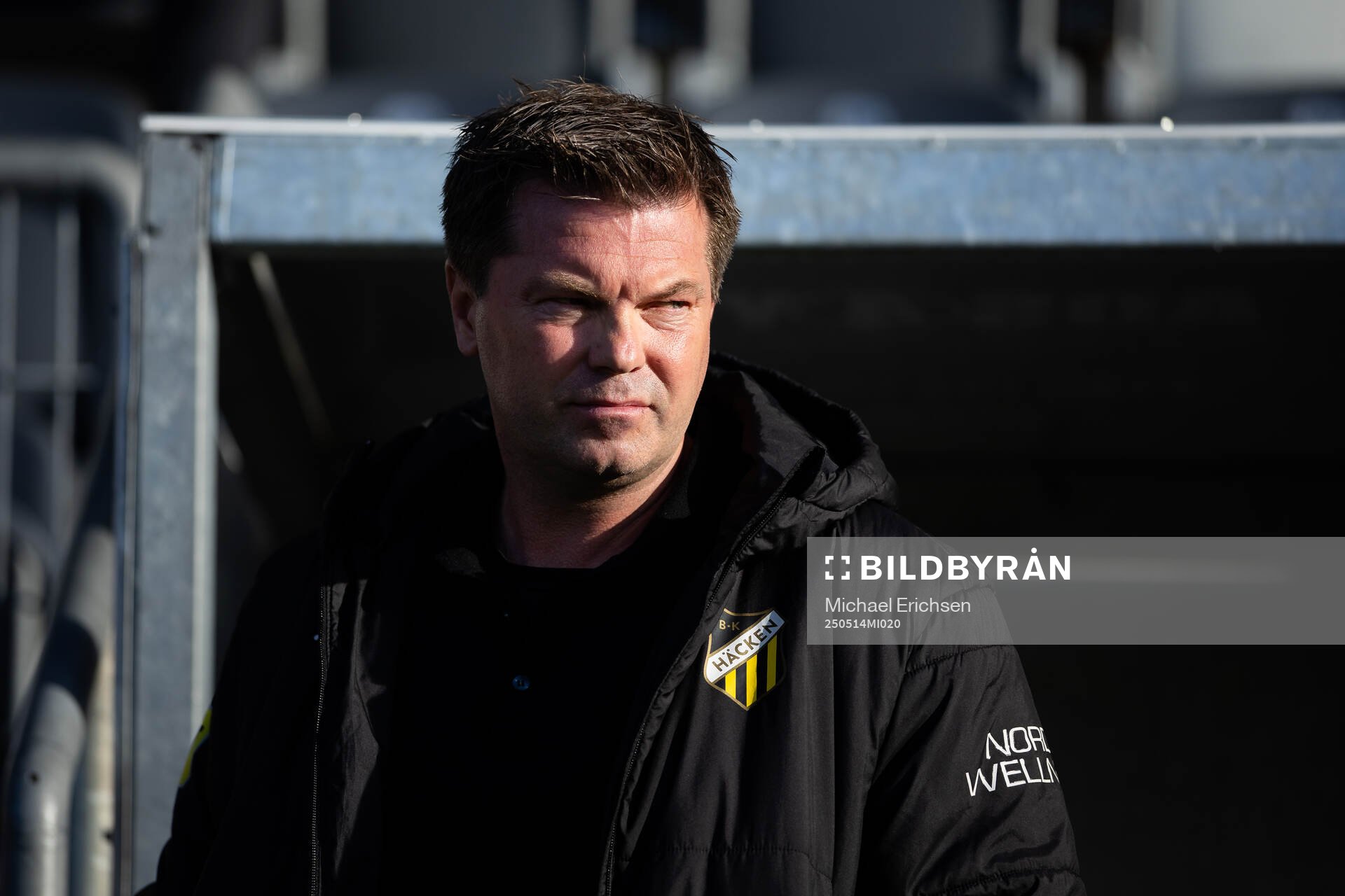 Häckens tränare Jens Gustafsson inför fotbollsmatchen i Allsvenskan mellan Häcken och AIK den 14 maj 2025 i Göteborg. 