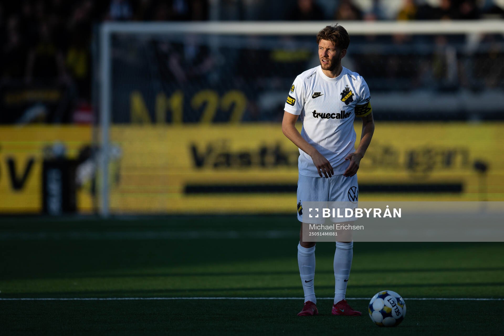 AIKs Anton Salétros  under fotbollsmatchen i Allsvenskan mellan Häcken och AIK den 14 maj 2025 i Göteborg. 