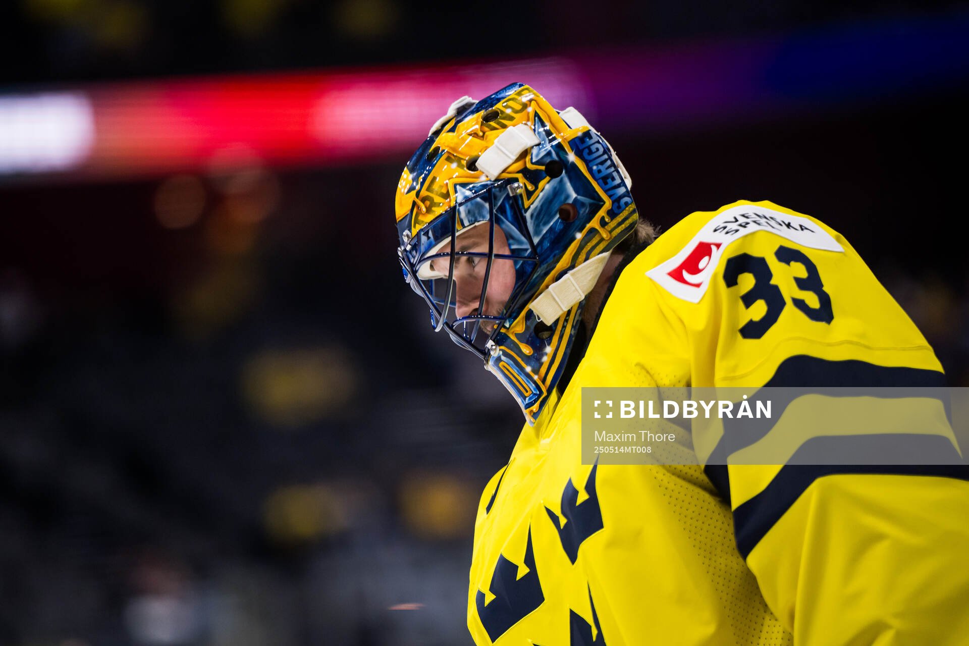 Goaltender Samuel Ersson of Sweden