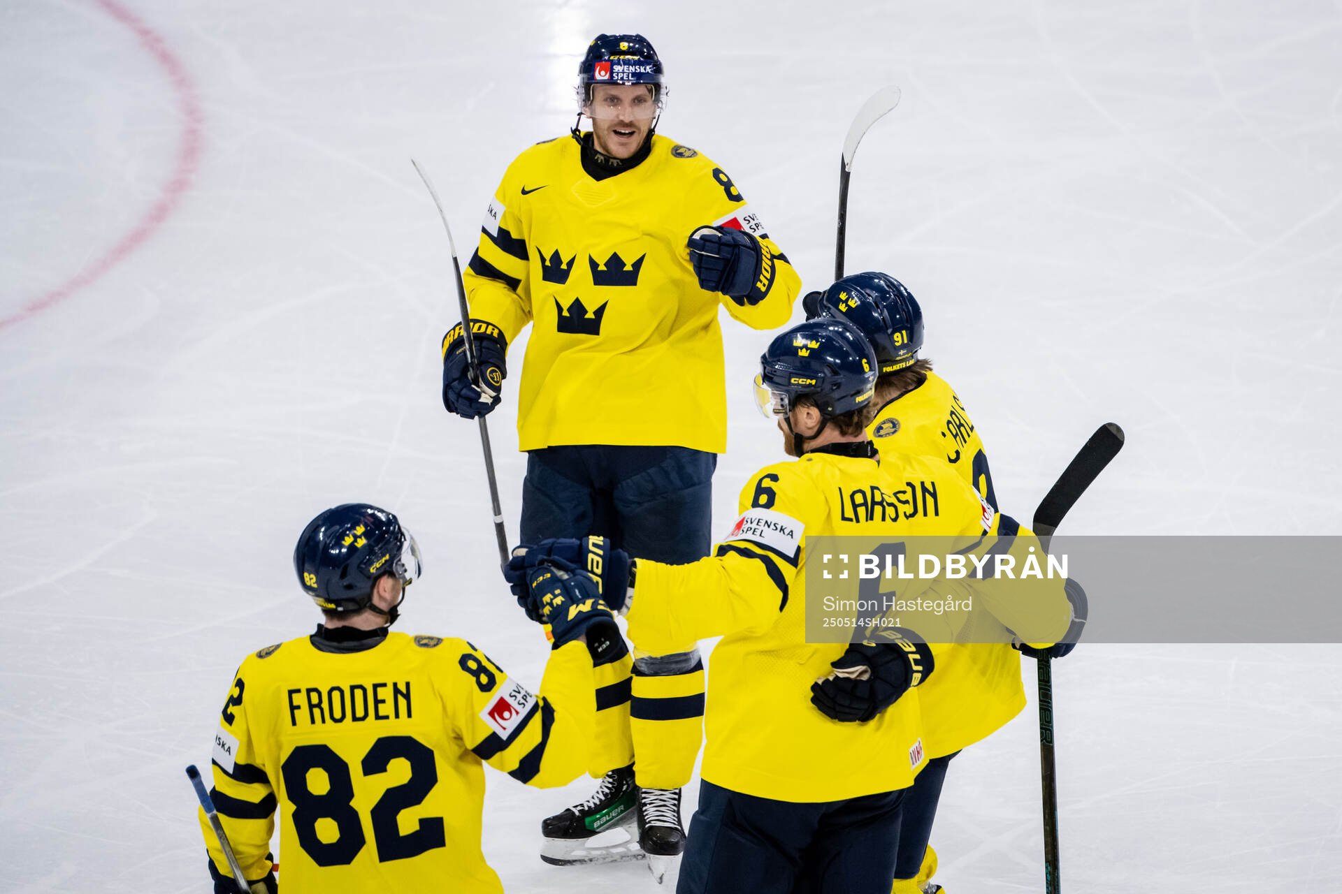 Jonas Brodin, Jesper Frödén, Adam Larsson and Leo