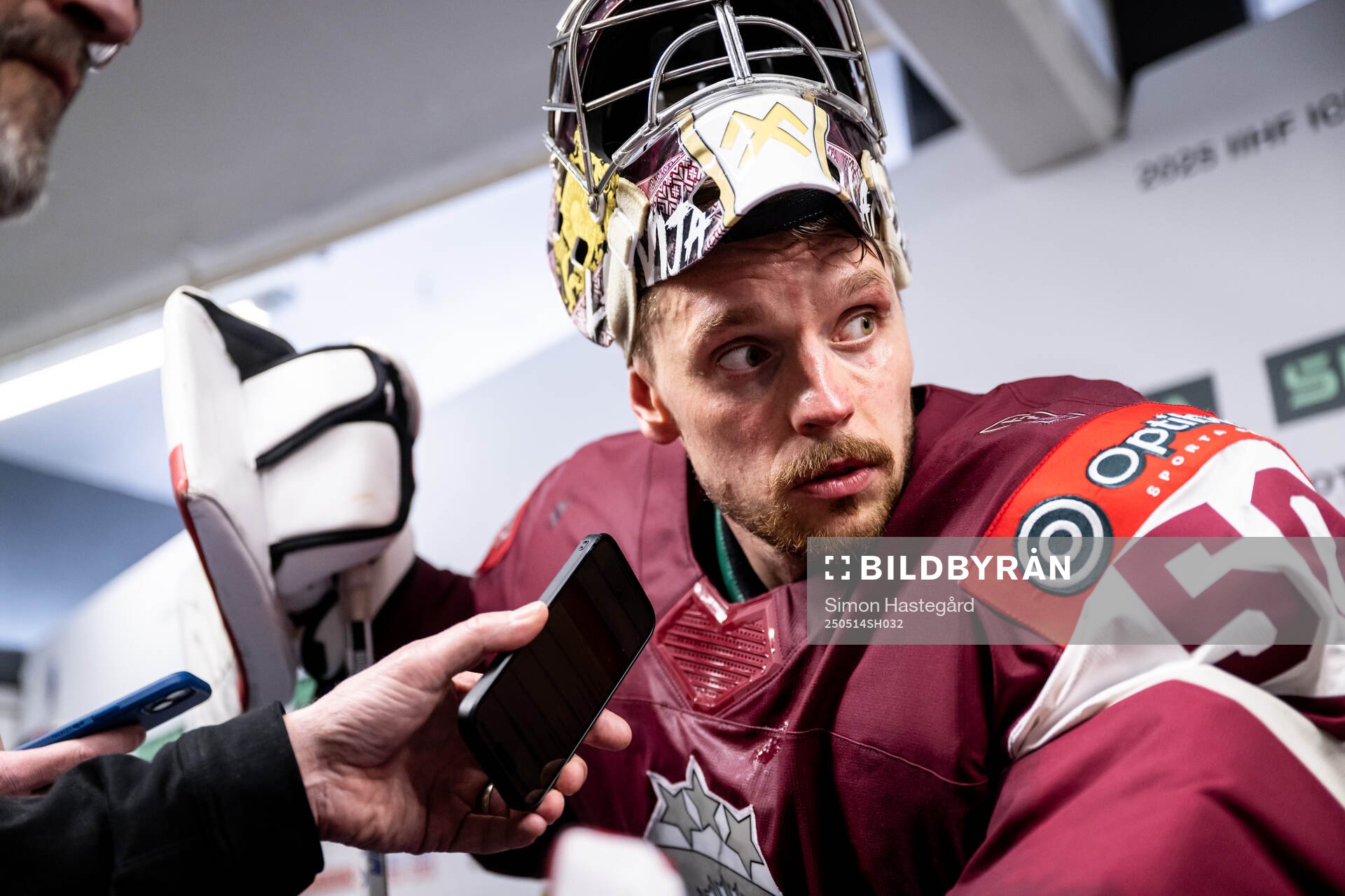 Goalkeeper Kristers Gudlevskis of Latvia