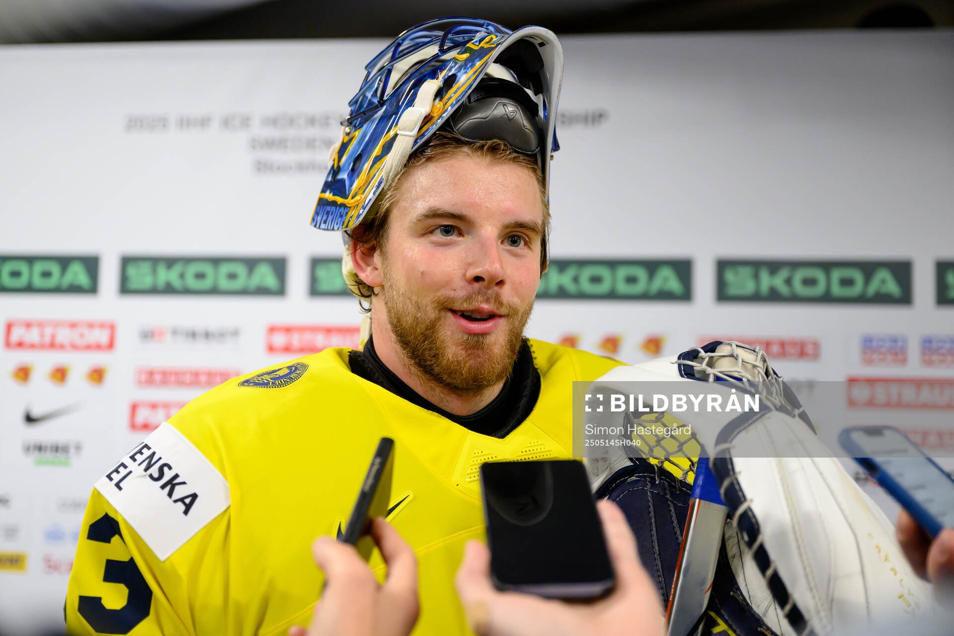 Goaltender Samuel Ersson of Sweden