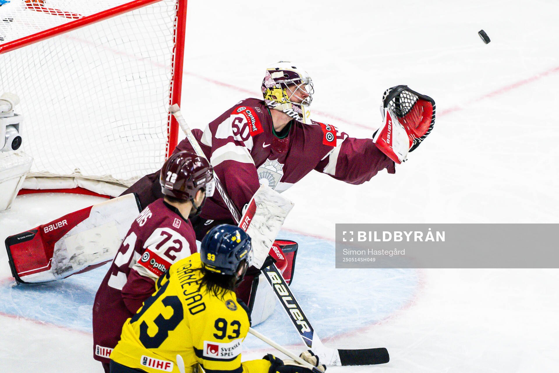Goalkeeper Kristers Gudlevskis of Latvia