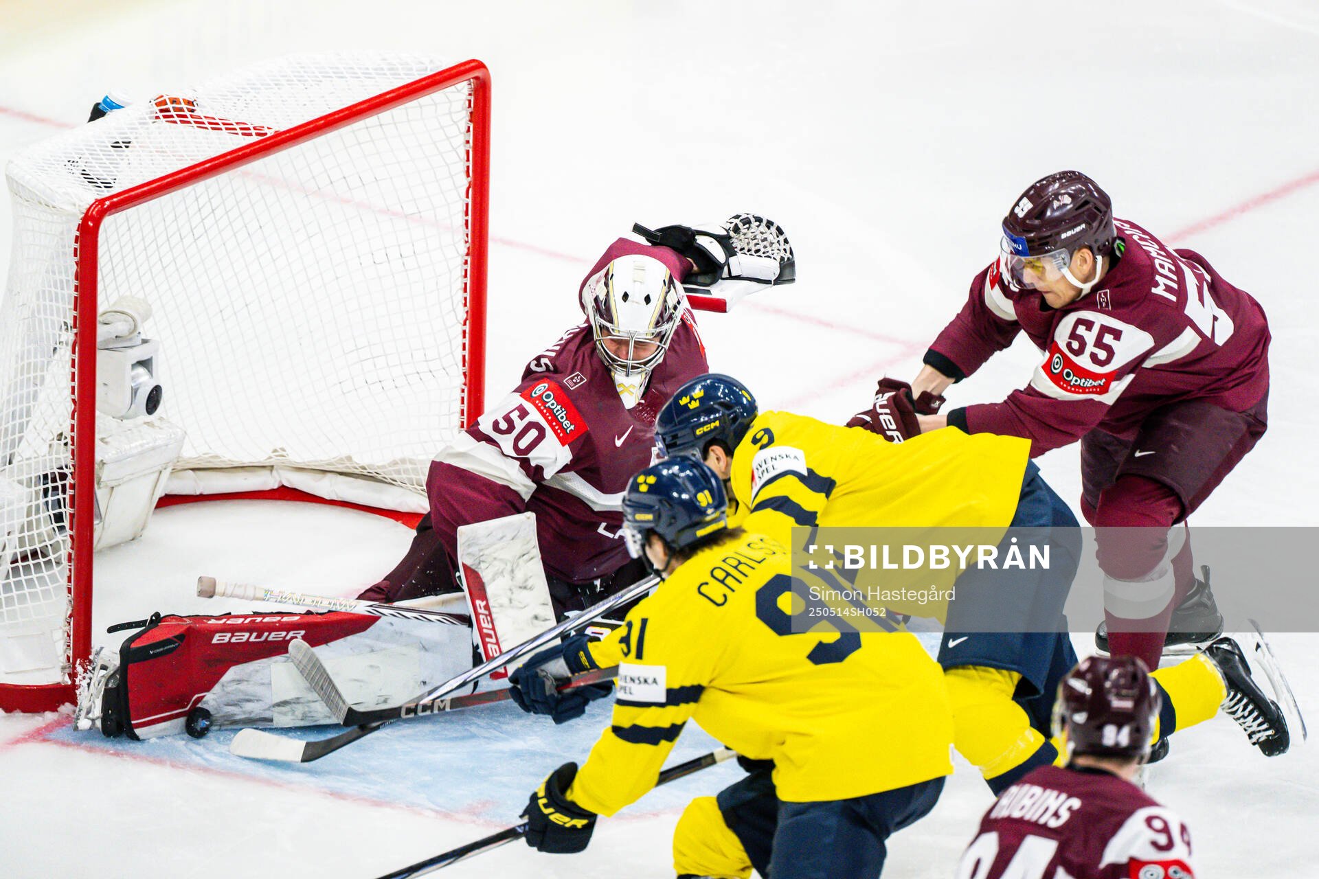 Goalkeeper Kristers Gudlevskis of Latvia