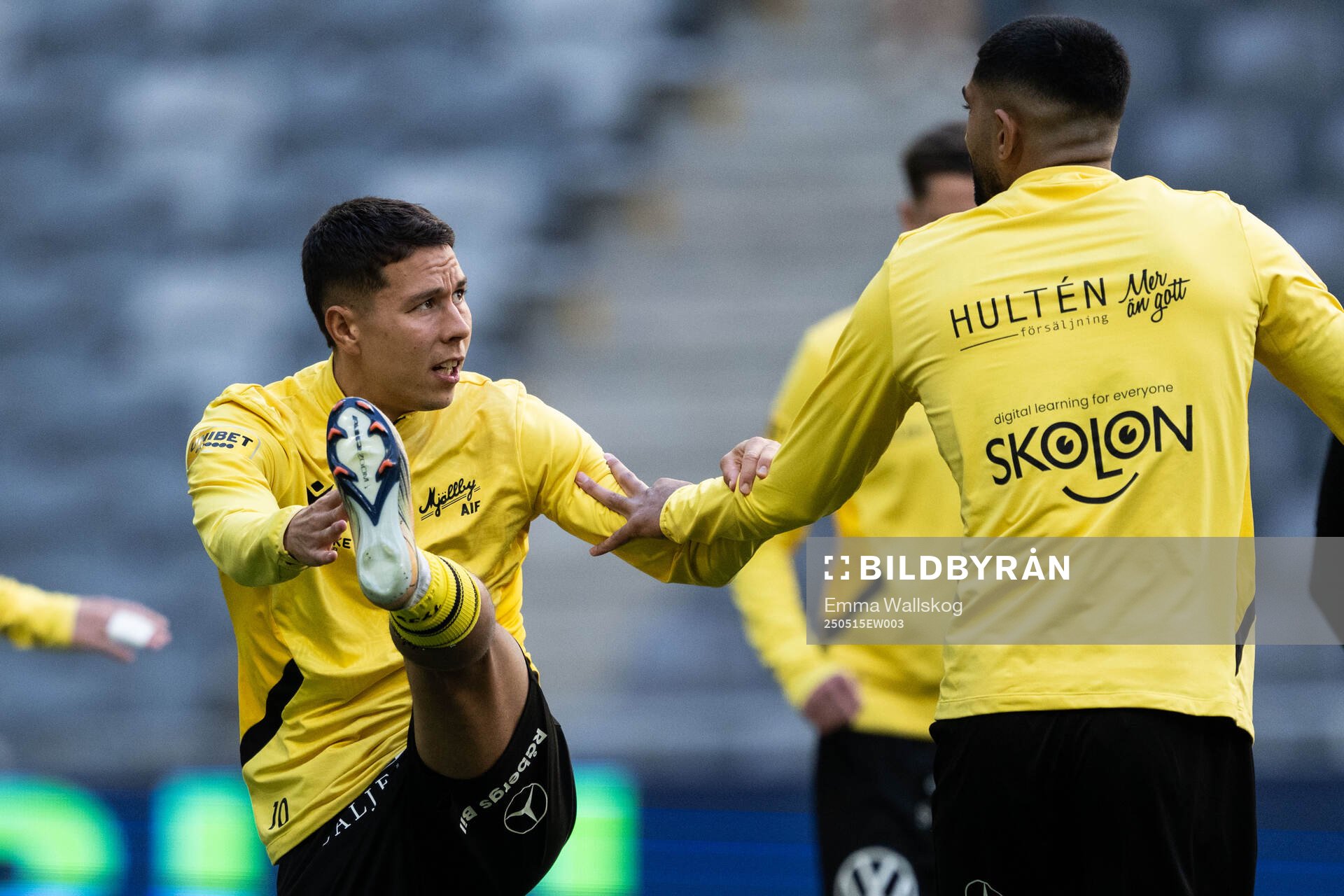 Mjällbys Nicklas Røjkjær inför fotbollsmatchen i Allsvenskan mellan Djurgården och Mjällby den 15 maj 2025 i Stockholm. 