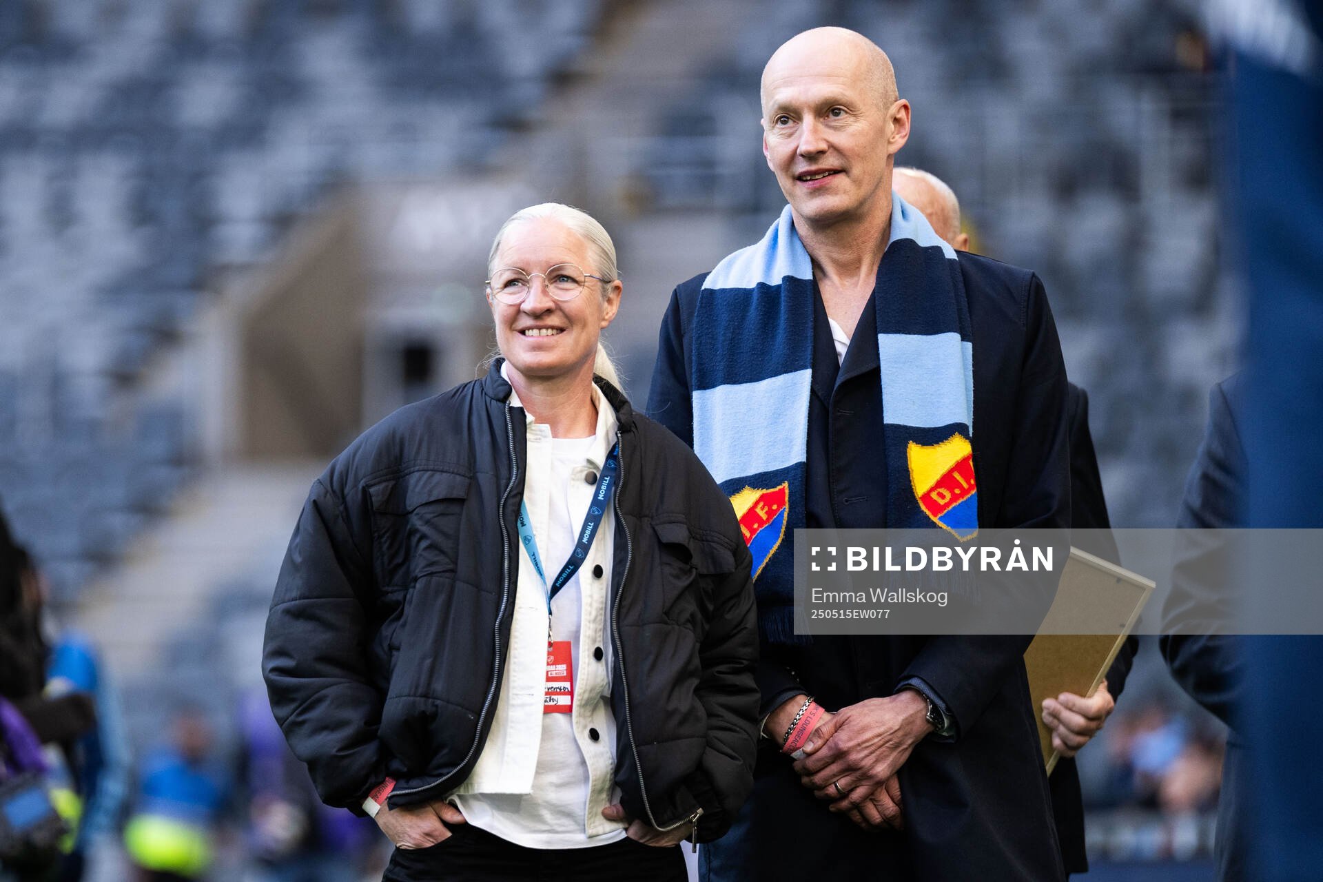 Victoria Sandell Svensson väljs in i Djurgårdens Hall of Fame inför fotbollsmatchen i Allsvenskan mellan Djurgården och Mjällby den 15 maj 2025 i Stockholm.