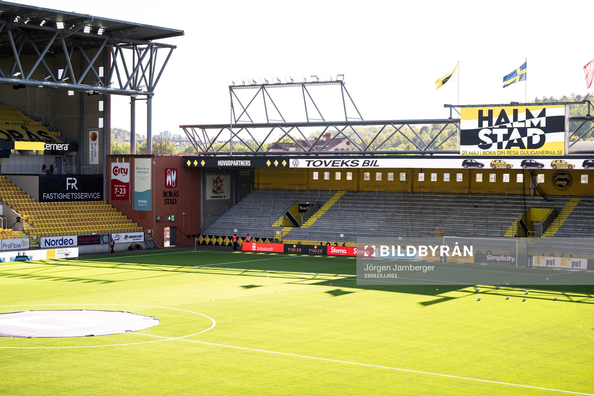 Borås Arena läktare inför fotbollsmatchen i Allsvenskan mellan Elfsborg och Brommapojkarna den 15 maj 2025 i Borås. 