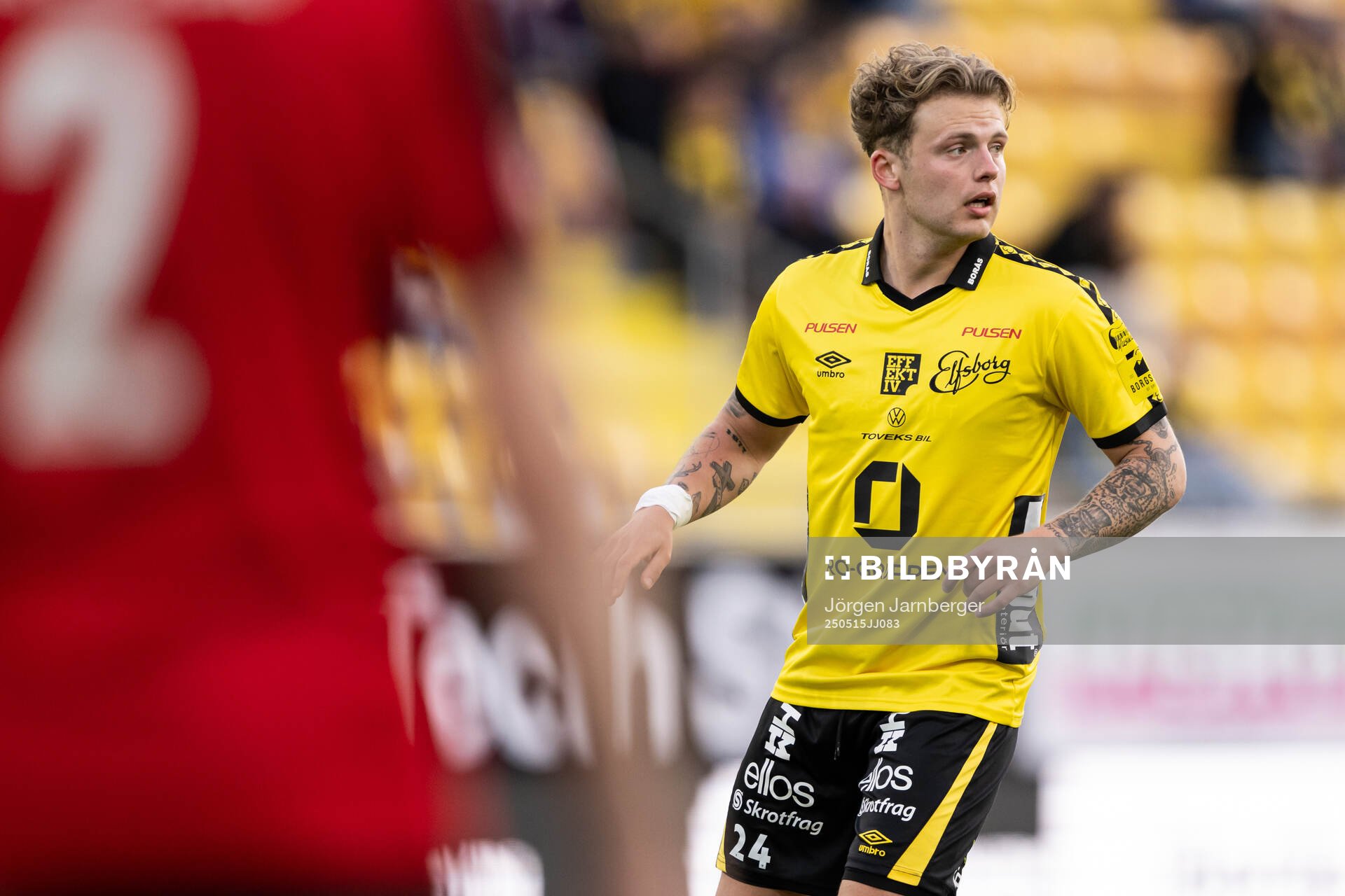 Elfsborgs Frederik Ihler under fotbollsmatchen i Allsvenskan mellan Elfsborg och Brommapojkarna den 15 maj 2025 i Borås. 