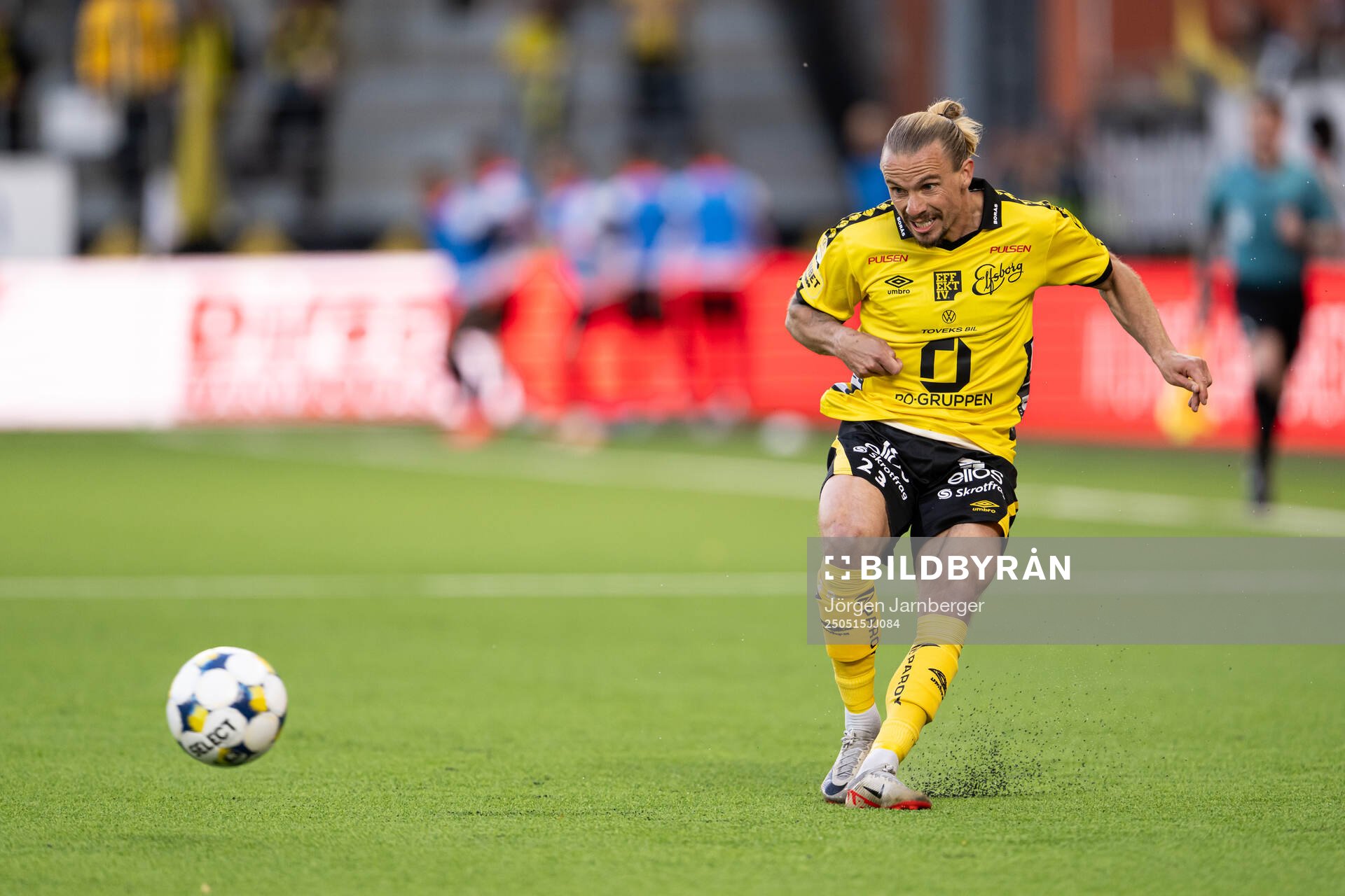Elfsborgs Niklas Hult under fotbollsmatchen i Allsvenskan mellan Elfsborg och Brommapojkarna den 15 maj 2025 i Borås. 