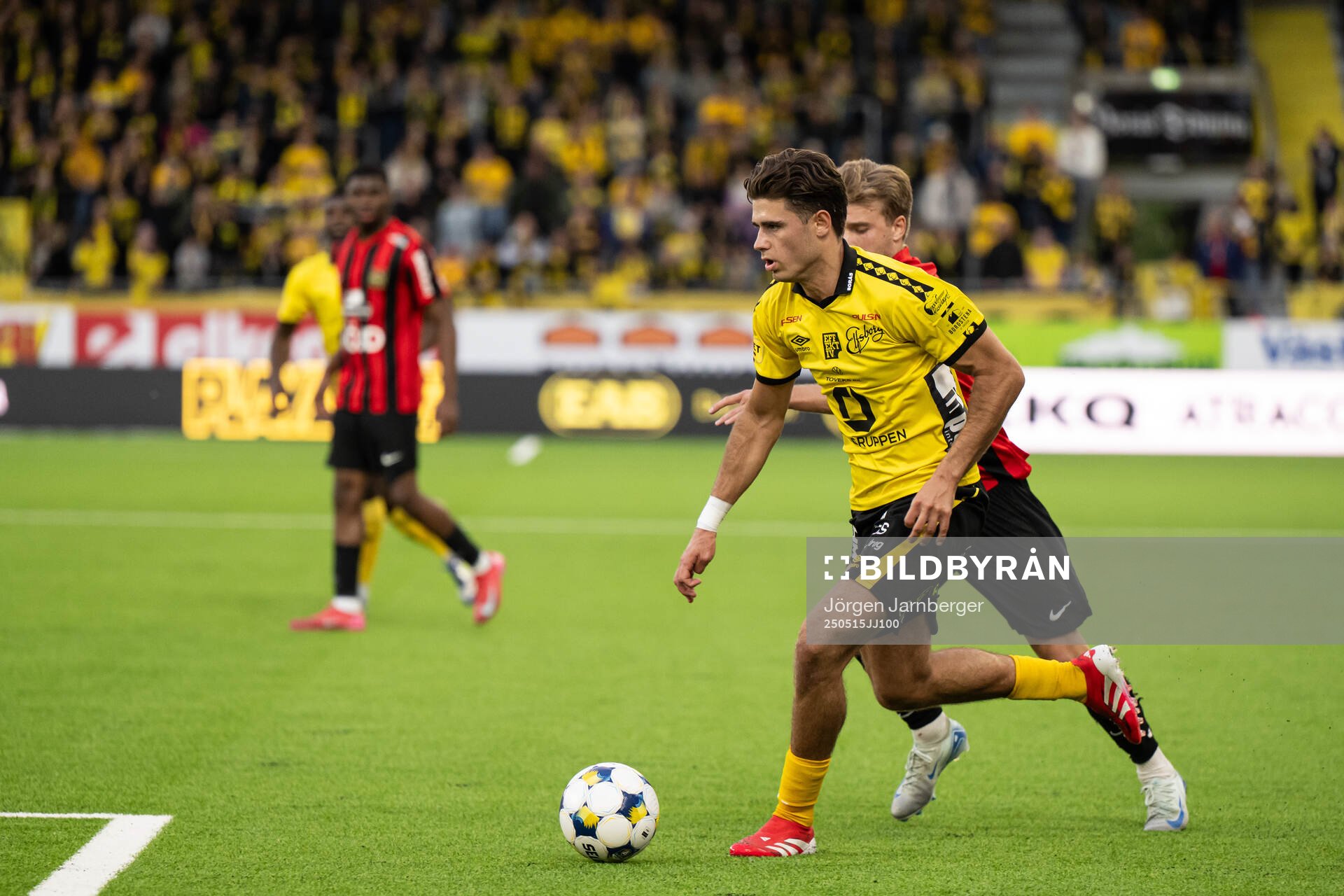 Elfsborgs Besfort Zeneli under fotbollsmatchen i Allsvenskan mellan Elfsborg och Brommapojkarna den 15 maj 2025 i Borås. 