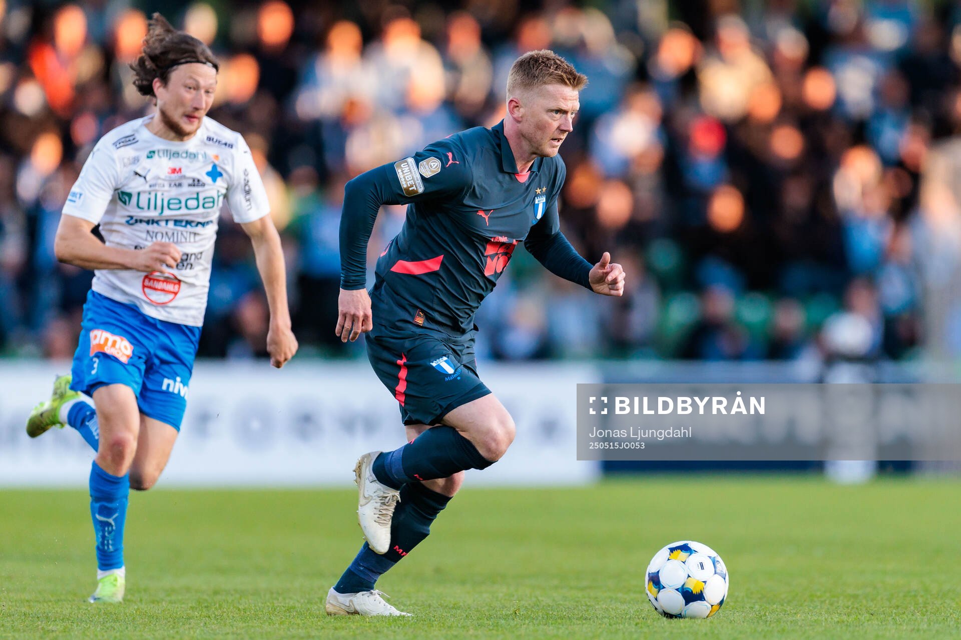 Malmö FFs Anders Christiansen under fotbollsmatchen i Allsvenskan mellan Värnamo och Malmö FF den 15 maj 2025 i Värnamo. 