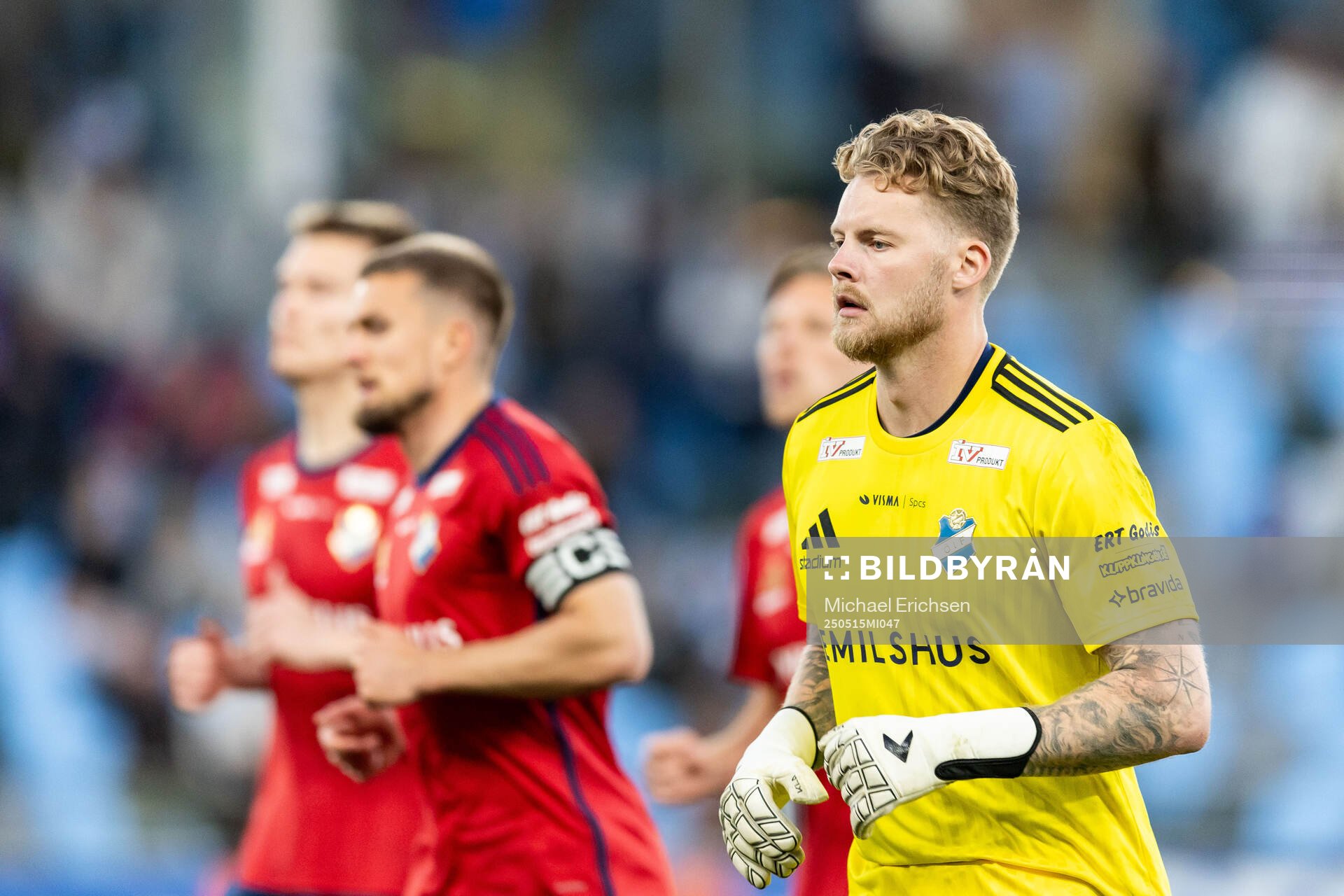 Östers målvakt Robin Wallinder under fotbollsmatchen i Allsvenskan mellan IFK Göteborg och Öster den 15 maj 2025 i Göteborg. 