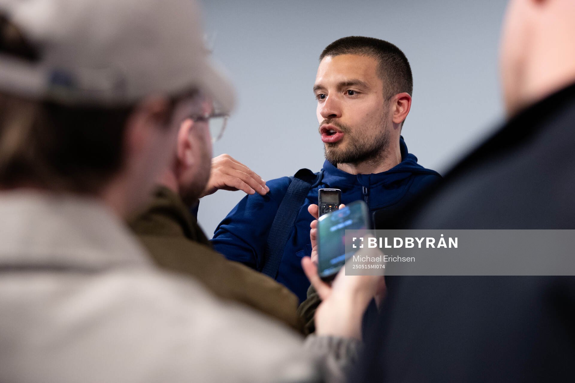 Östers Vladimir Rodic intervjuas efter fotbollsmatchen i Allsvenskan mellan IFK Göteborg och Öster den 15 maj 2025 i Göteborg. 