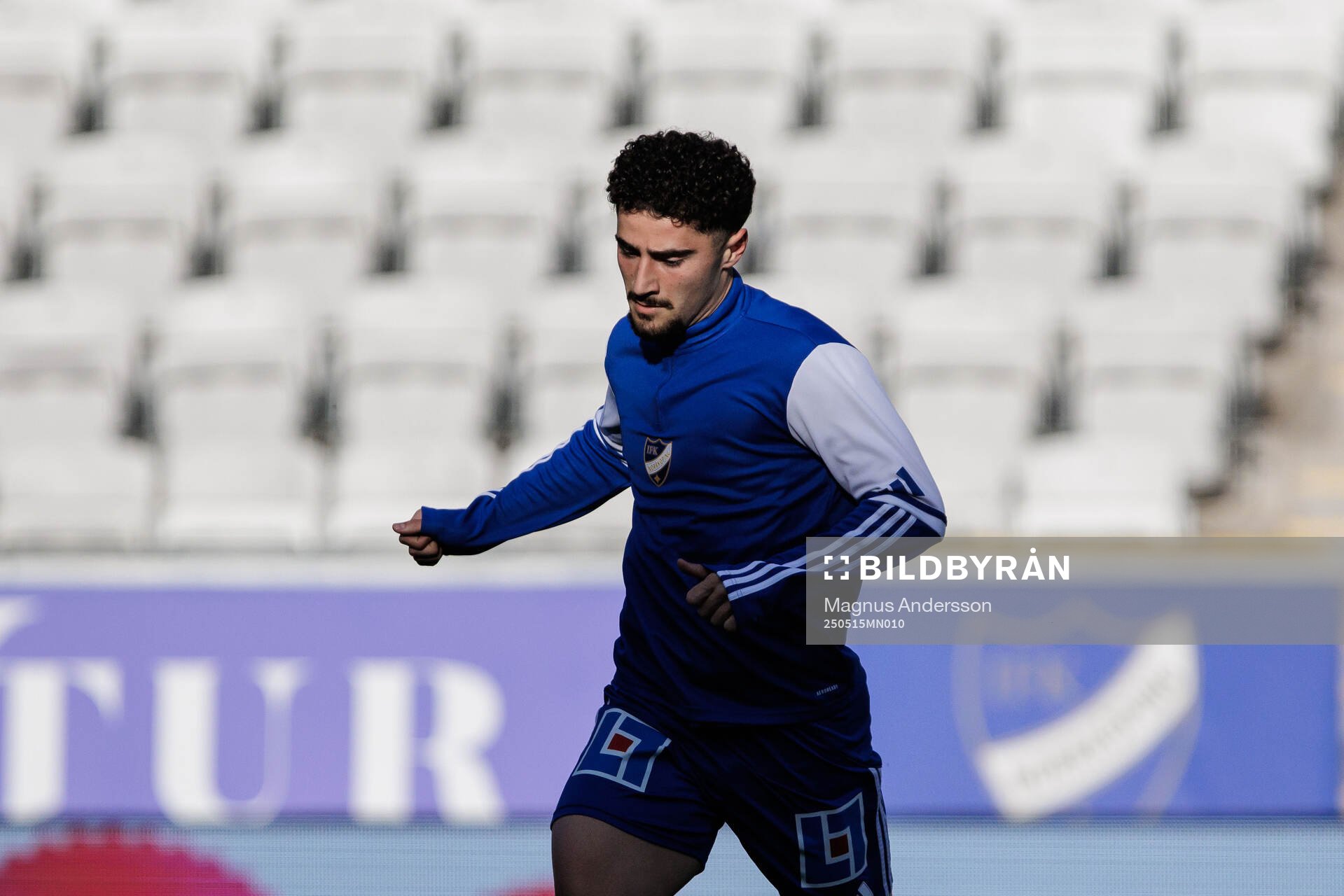 IFK Norrköpings Ismet Lushaku inför fotbollsmatchen i Allsvenskan mellan IFK Norrköping och Degerfors den 15 maj 2025 i Norrköping.