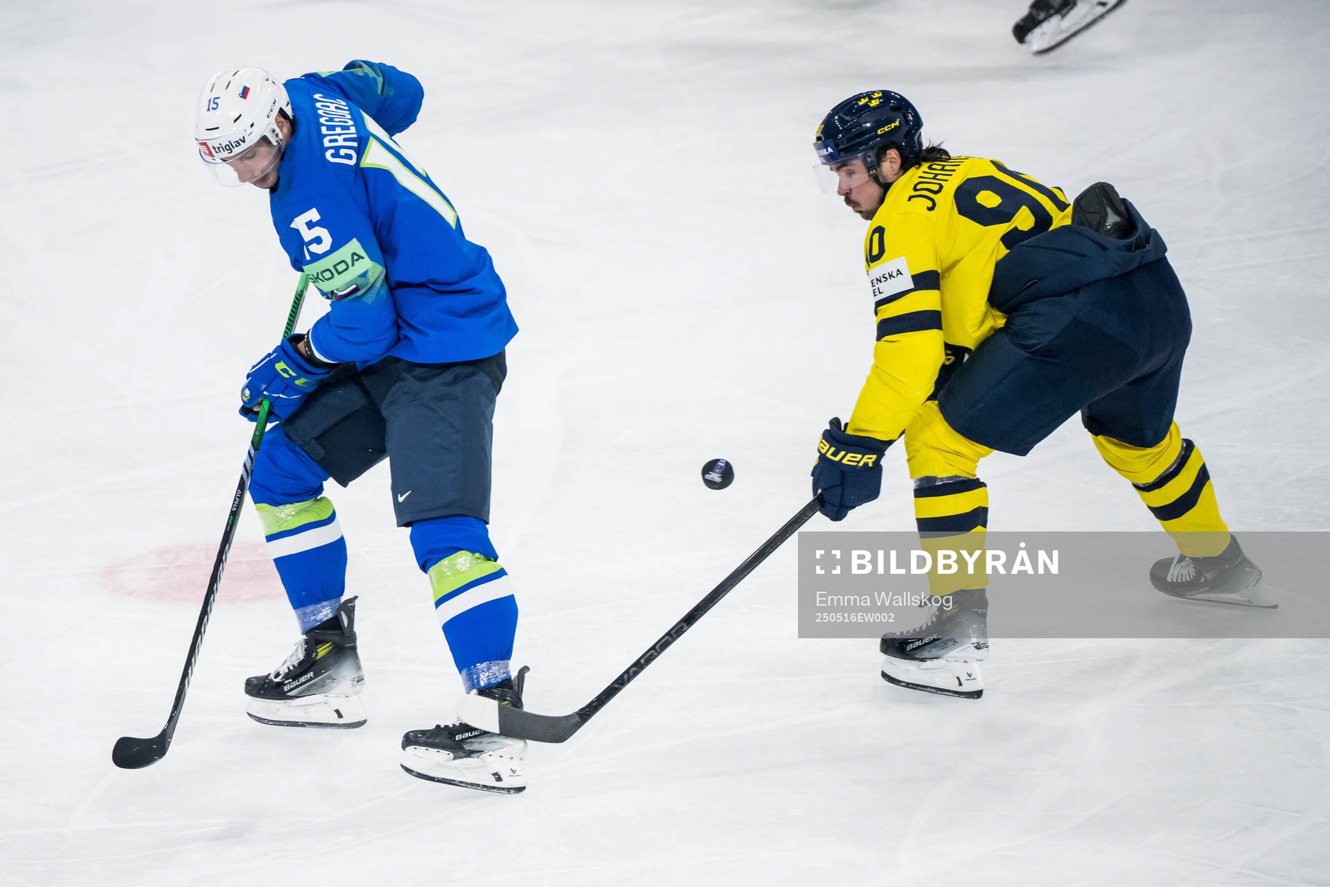 Blaz Gregorc of Slovenia and Marcus Johansson of Sweden