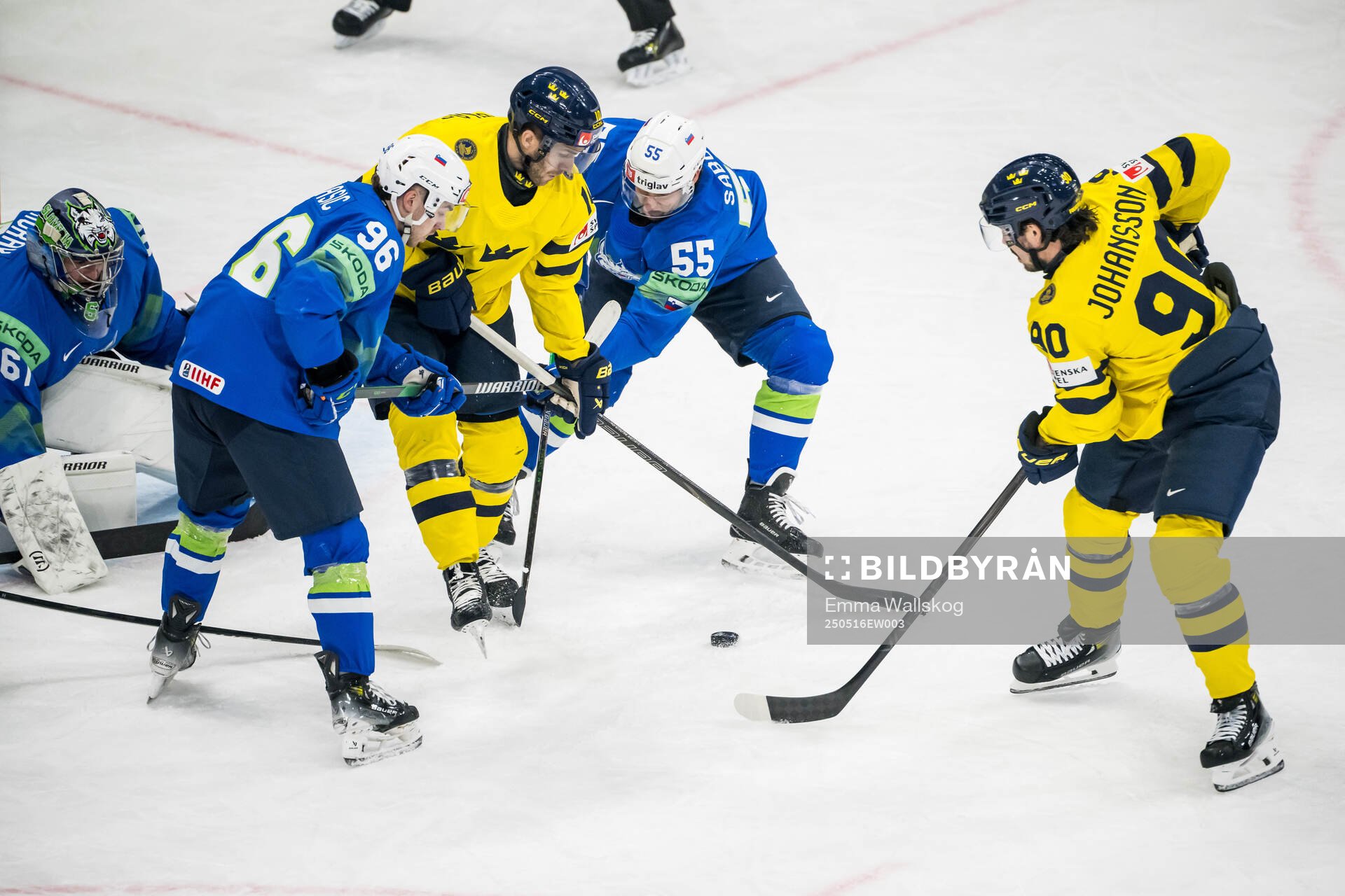 Alexander Wennberg and Marcus Johansson of Sweden against