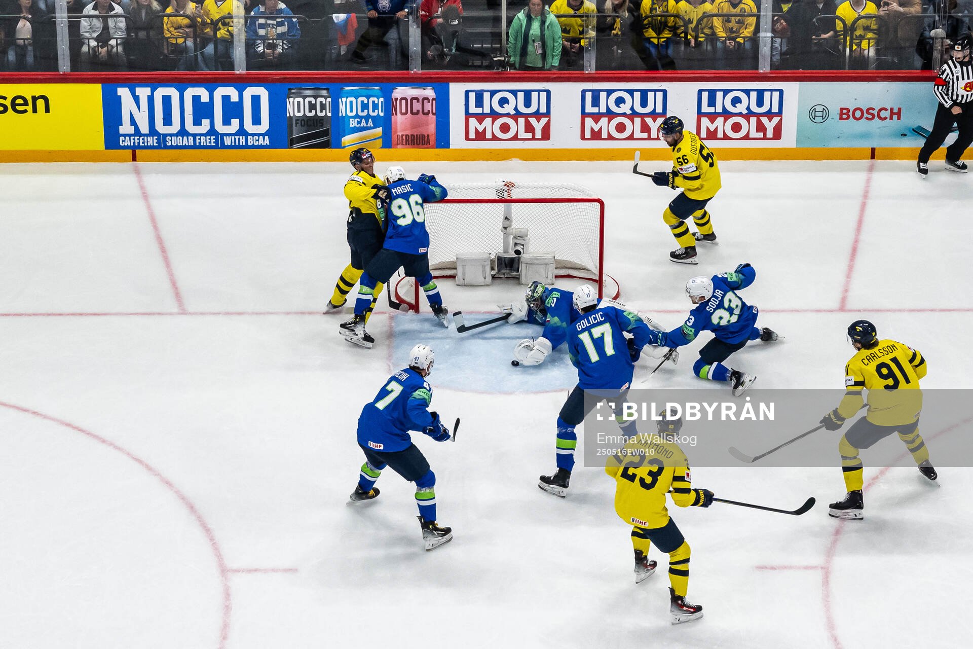 Goaltender Lukas Horak of Slovenia