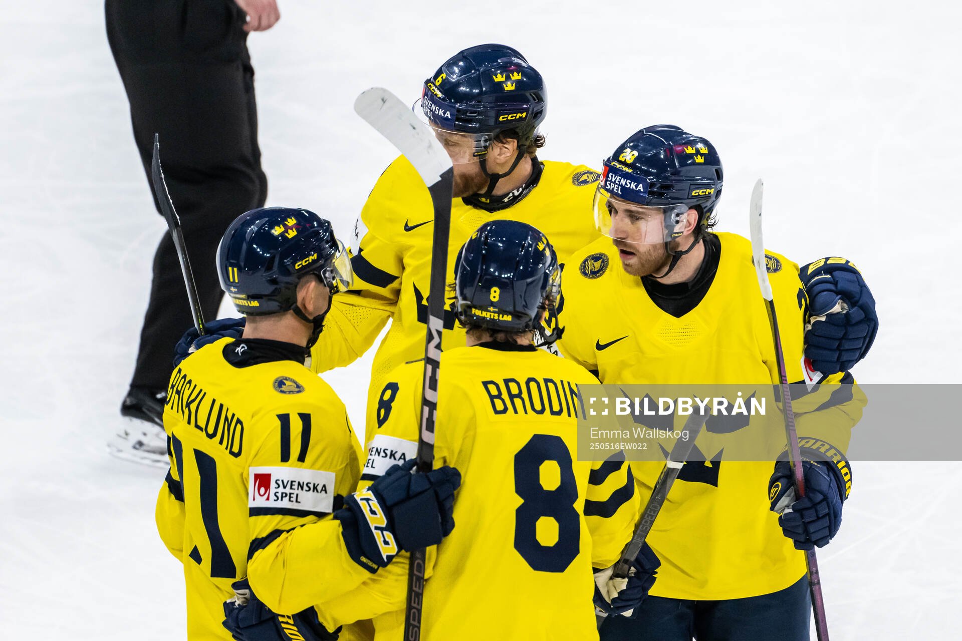 Mikael Backlund, Adam Larsson, Elias Lindholm and Jonas